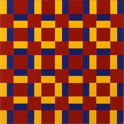 Squares Rectangles RYB-R 36x36" Acrylic on Canvas Panel 1984