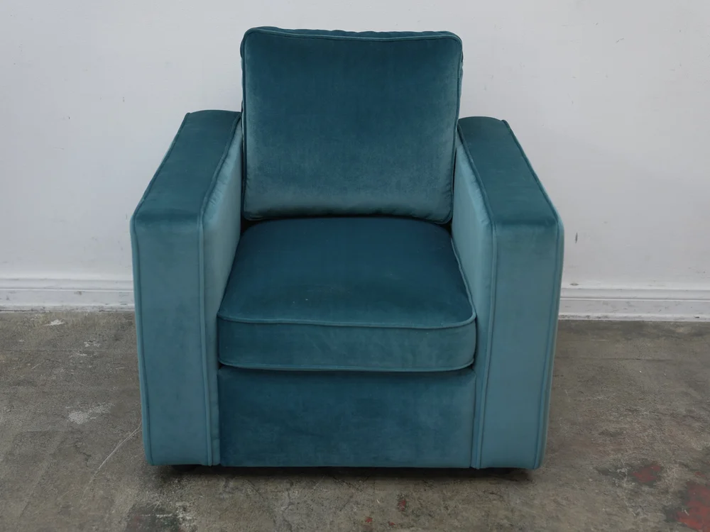 Interior Define James Accent Arm Chair in Teal Velvet — Rebound