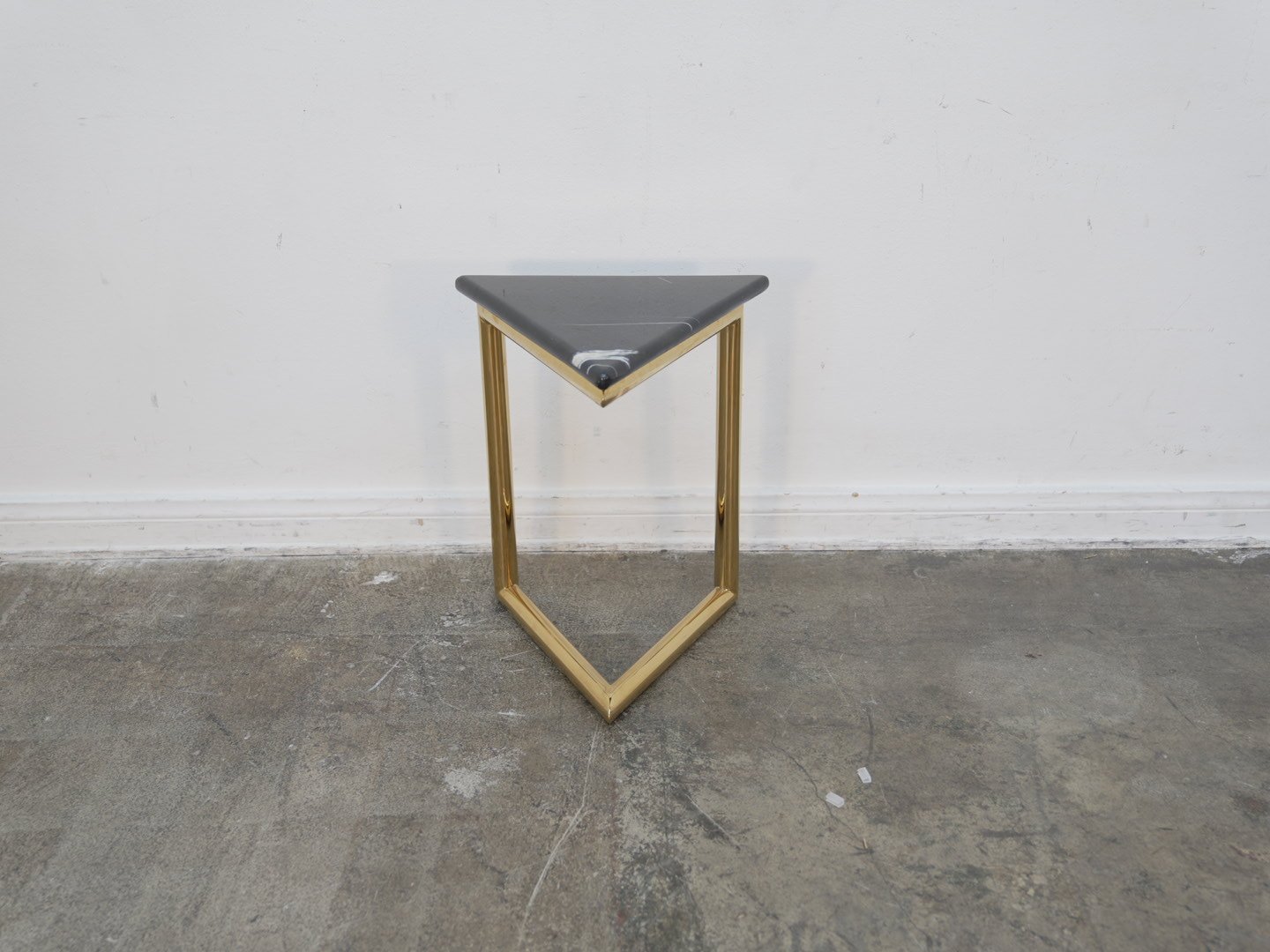 Jonathan Adler Black Marble Triangle Side Table