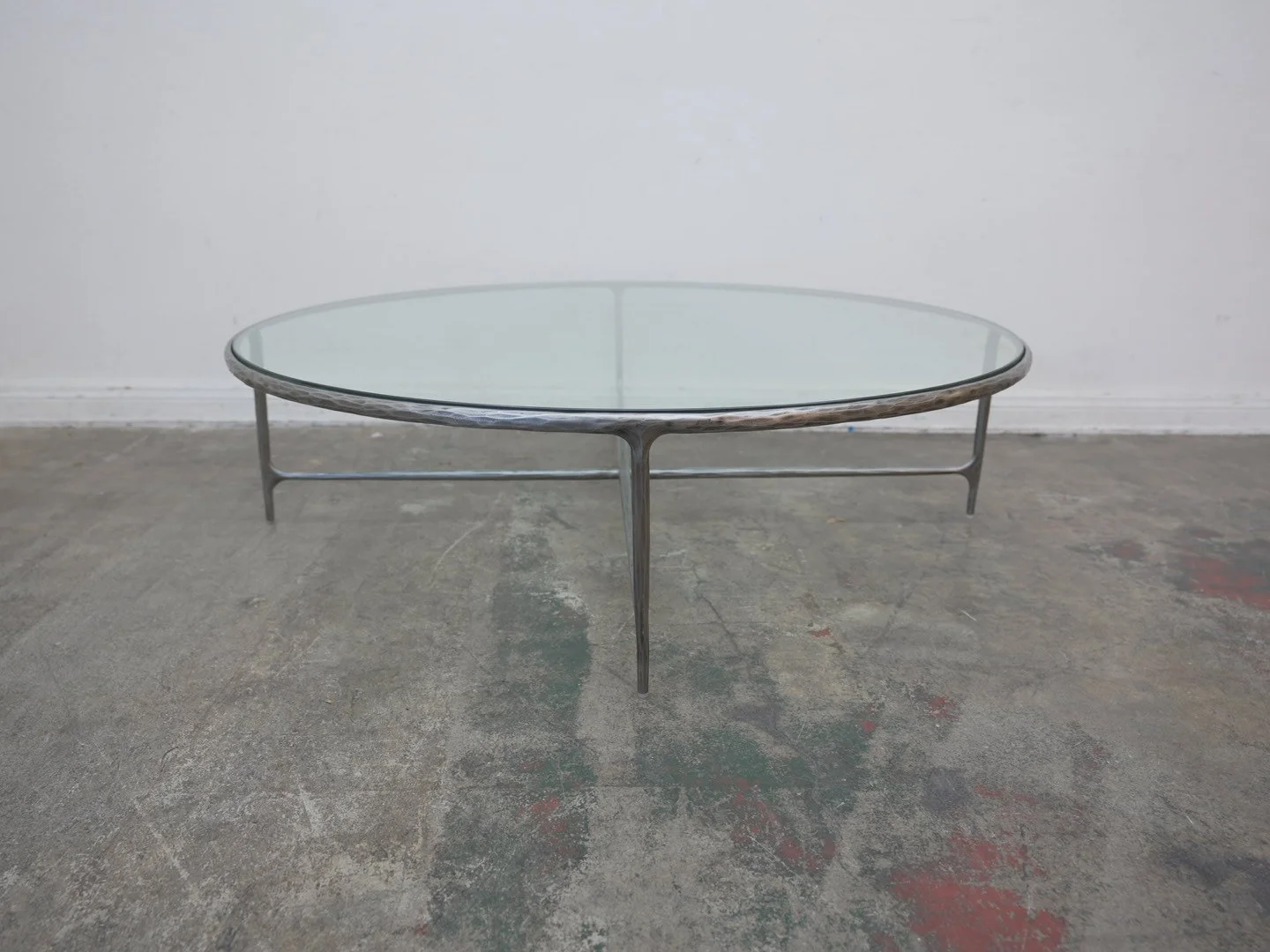 Restoration Hardware Thaddeus Glass Round Coffee Table