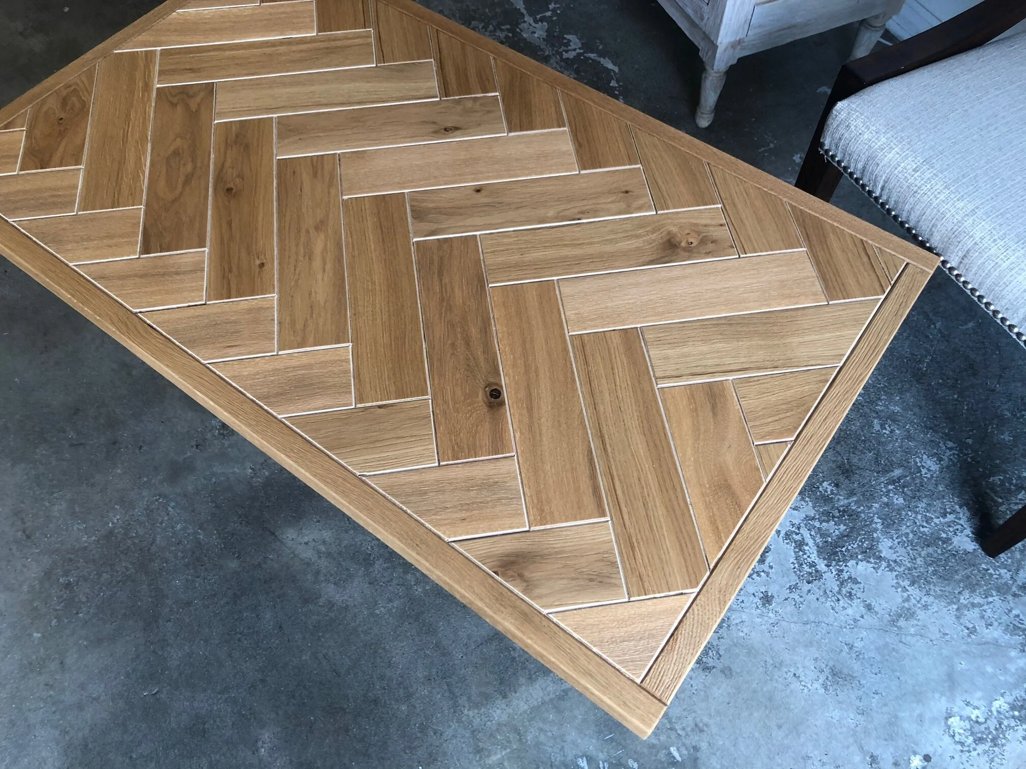 Wood Top Herringbone Pattern Coffee Table Rebound Furniture Herringbone Pattern Coffee Table