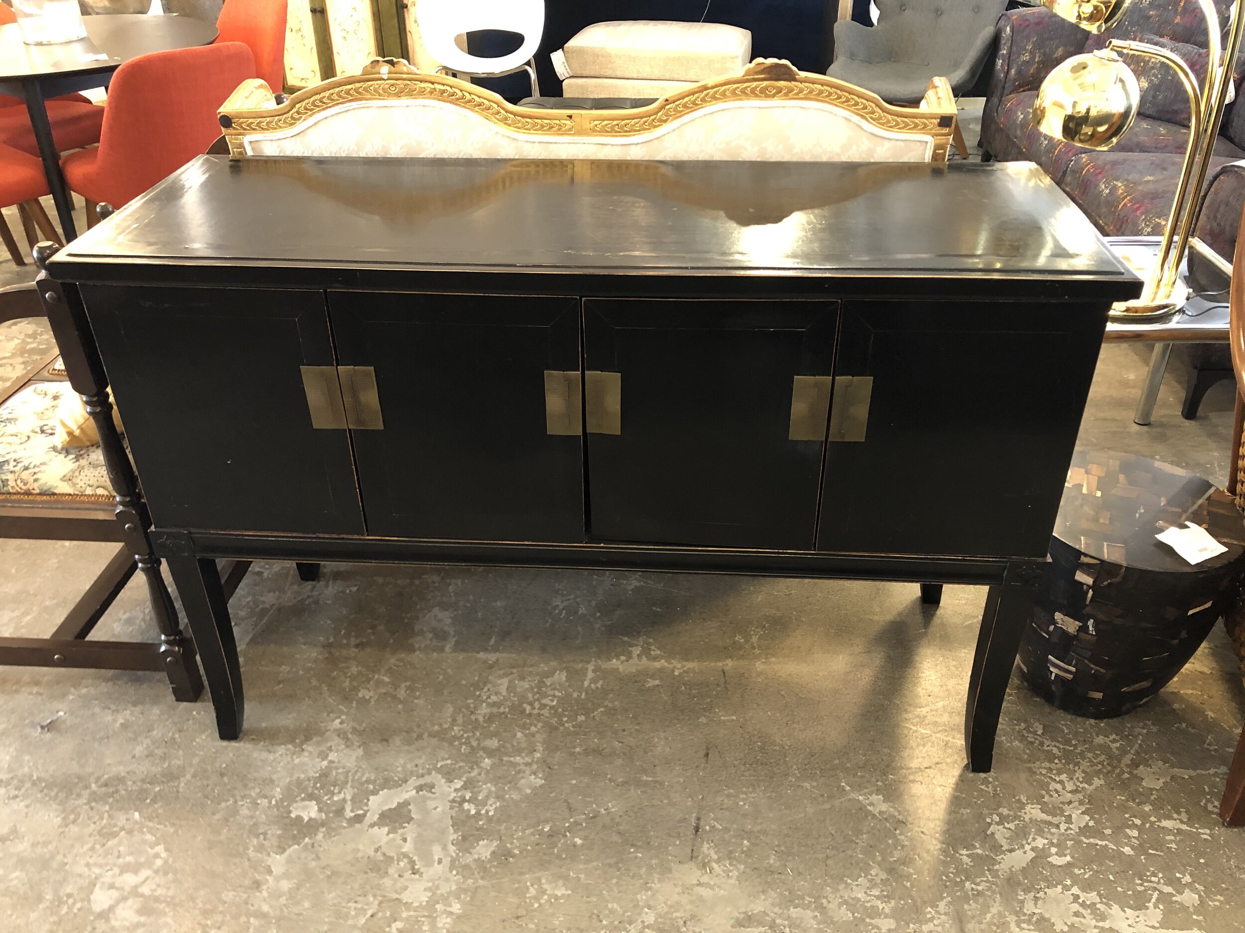 Asian Style Wood Console Cabinet Table Rebound Furniture Decor Consignment Asian Style Wood Console Cabinet Table