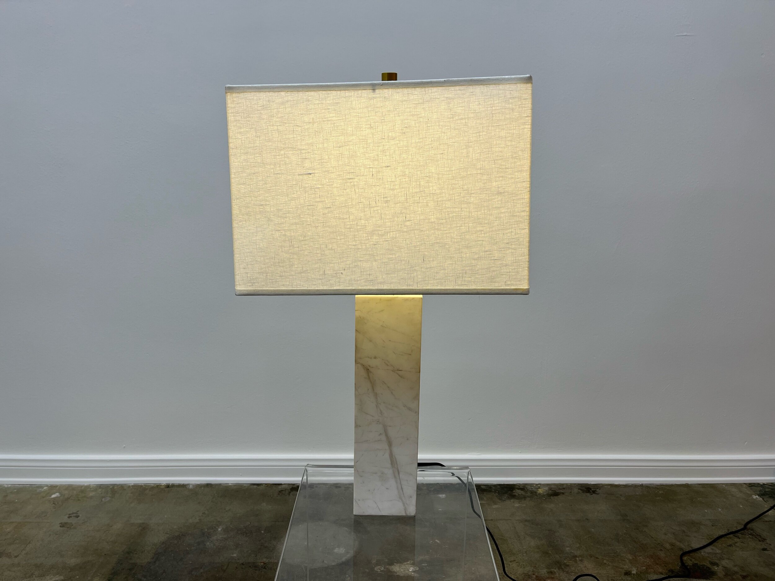 Restoration Hardware Tallado Classico Travertine Convex Accent Lamp