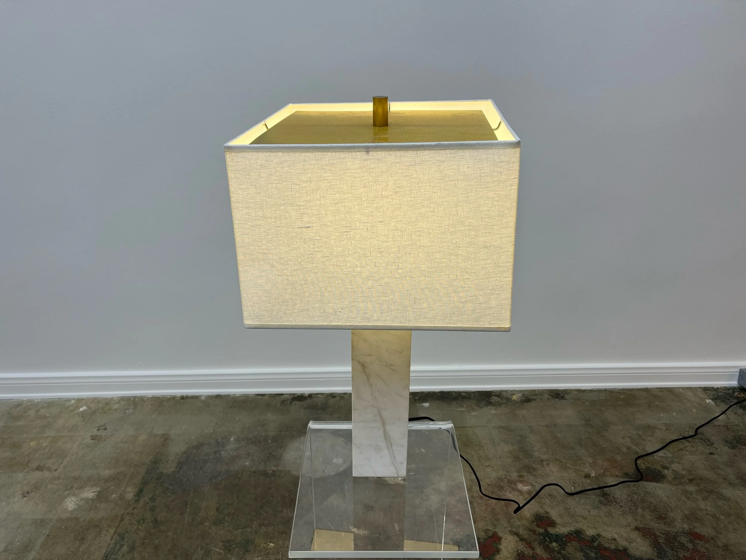 Restoration Hardware Tallado Classico Travertine Convex Accent Lamp