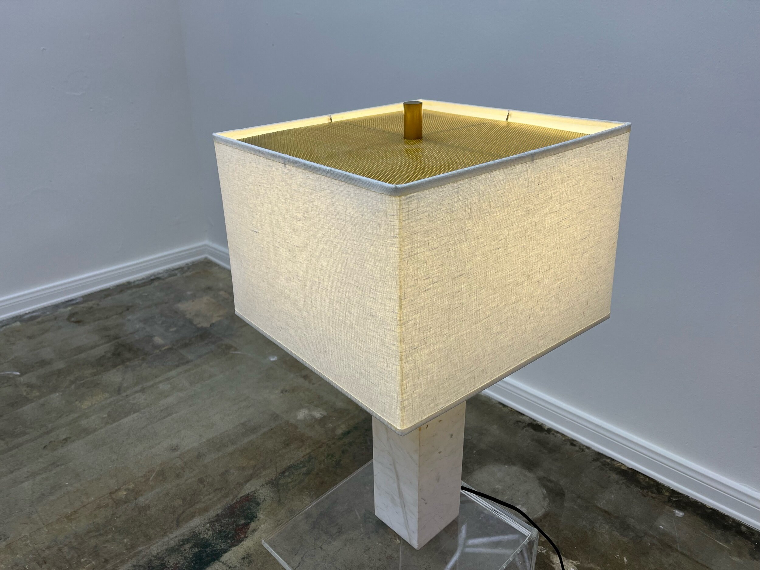 Restoration Hardware Tallado Classico Travertine Convex Accent Lamp