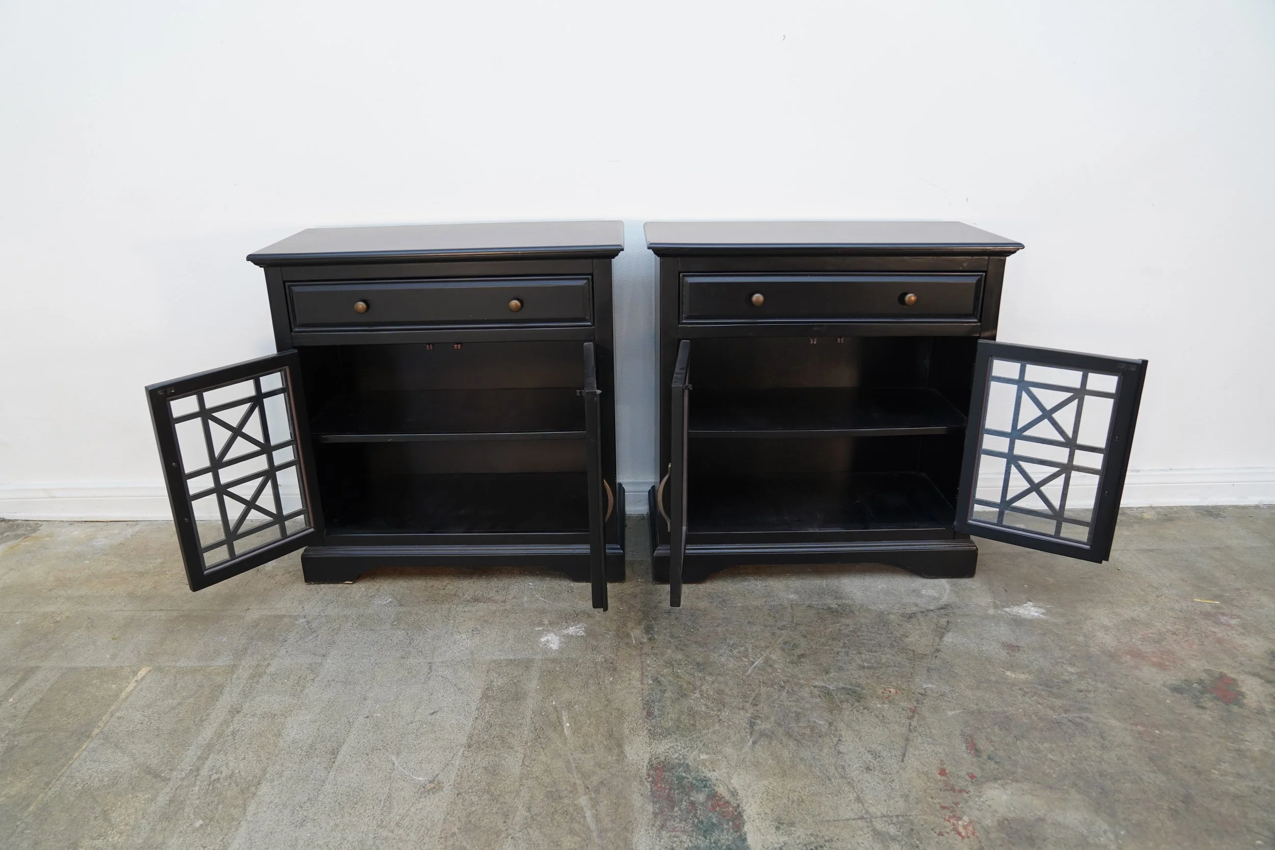 Set of 2 Four Hands Shagreen and Chrome Nightstand — Rebound Furniture