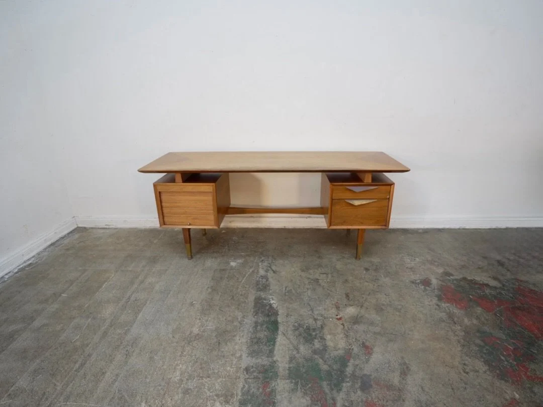 Vintage Mid Century Jens Risom Style Desk As-Is
72" W x 24" D x 29" H 
$799