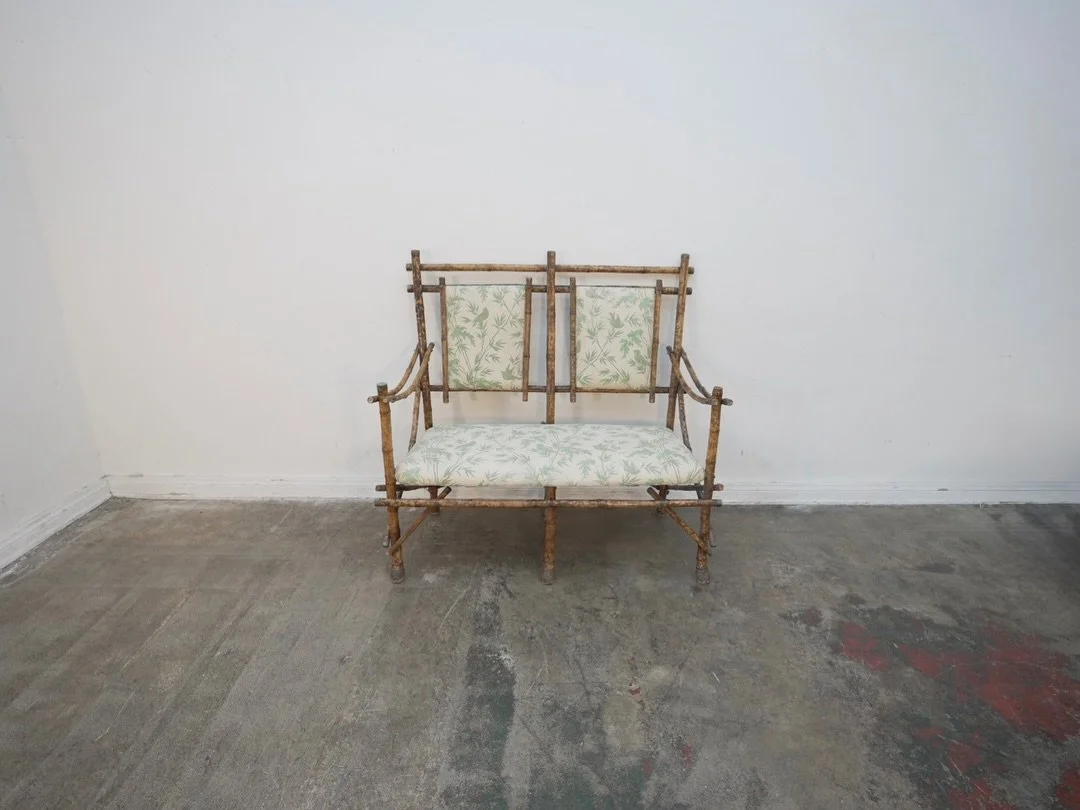 Vintage Rare Giovanni Petrini Style Bamboo Settee
48" L x 25" D x 45" H
$799