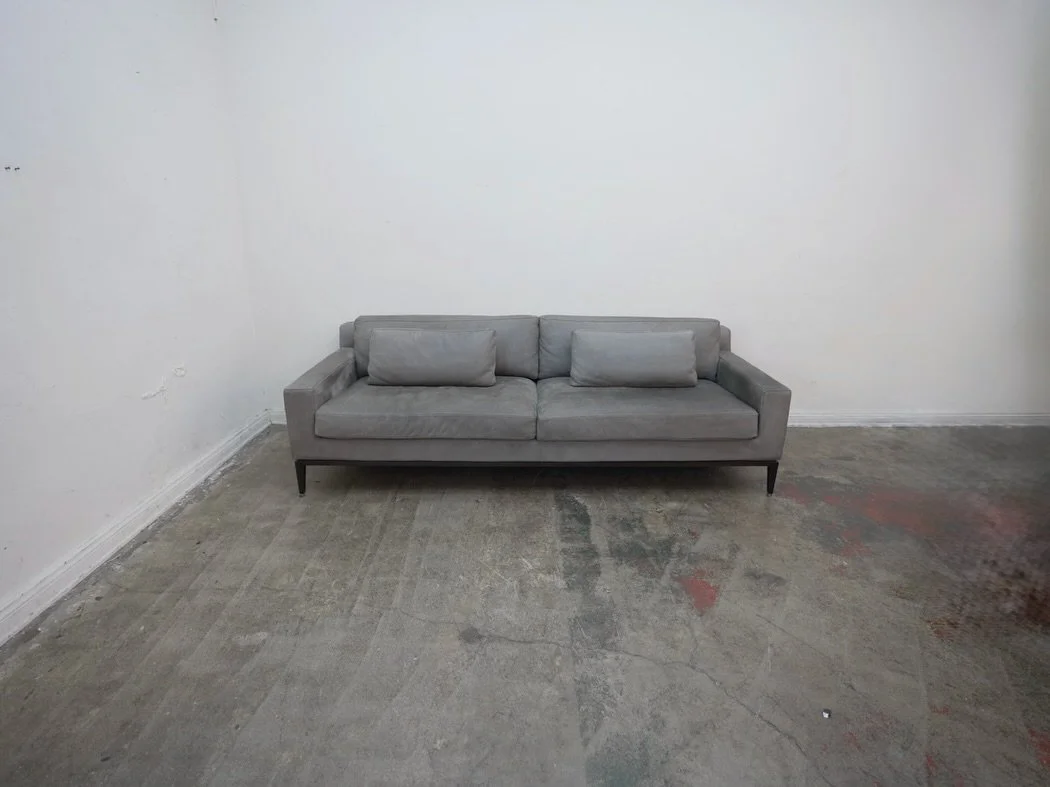 Restoration Hardware Maxwell Suede Sofa in Pewter (We Have 2)
96" W x 42" D x 28" H 
$1,499 each