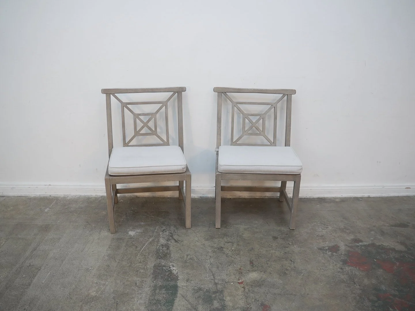 Set of 2 Restoration Hardware Solid Teak Saltram Dining Chair