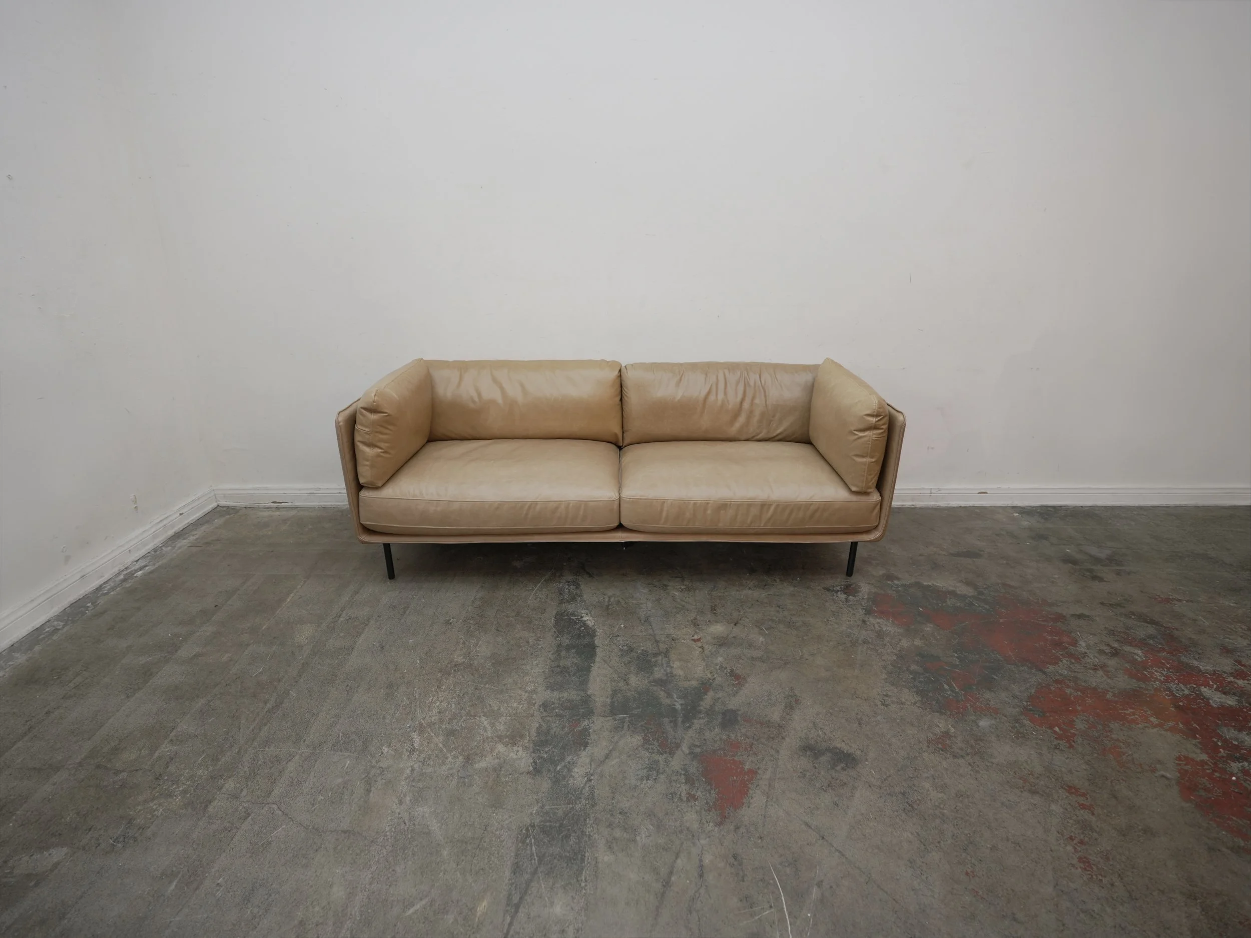 Crate & Barrel Wells Leather Apartment Sofa