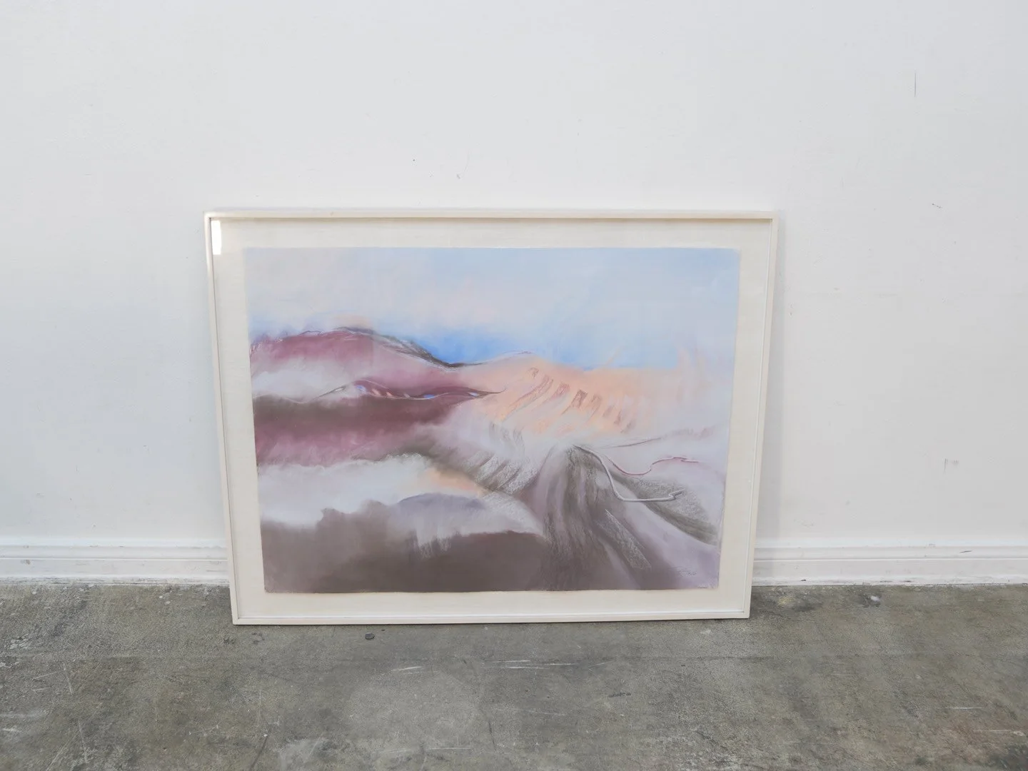 Large Abstract Art in Light Wood Frame Signed Jack Schultz 1986