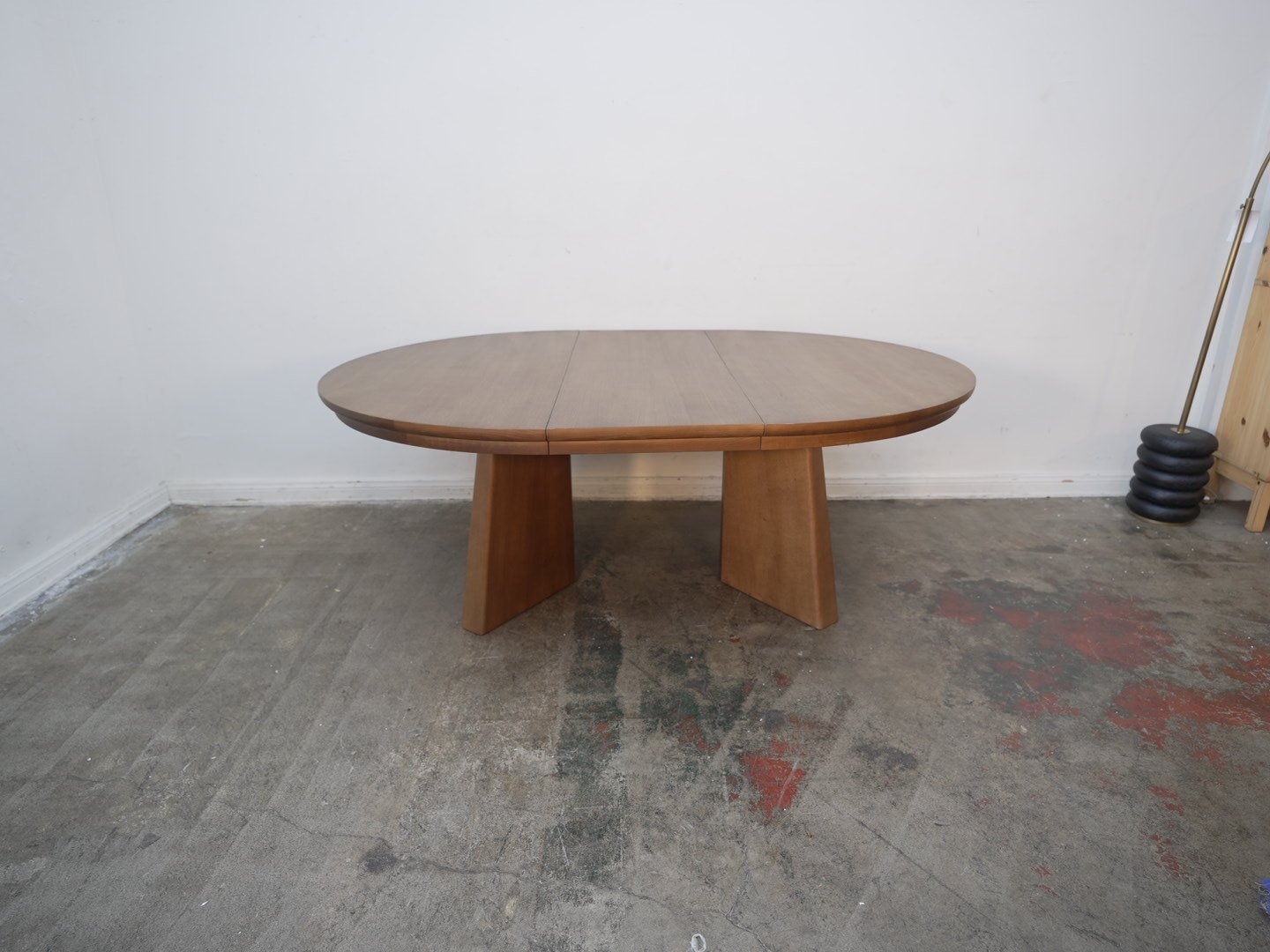 Nycola Extendable Dining Table, Walnut Oak As-Is