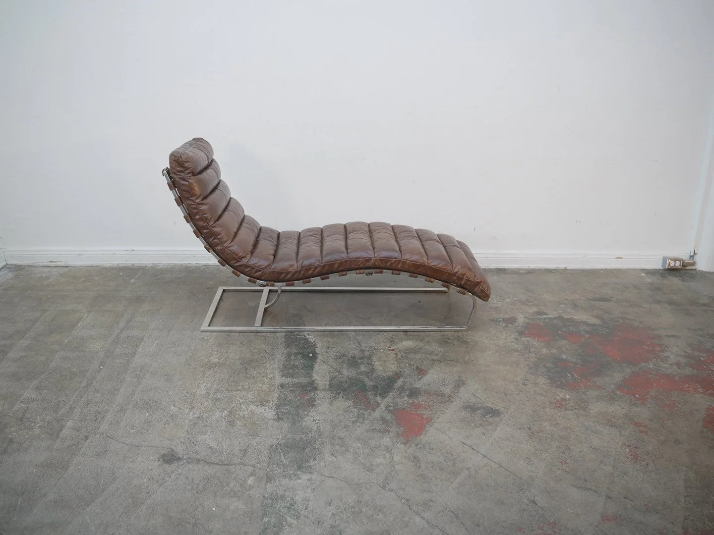 Restoration Hardware Brown Leather Ovideo Chaise