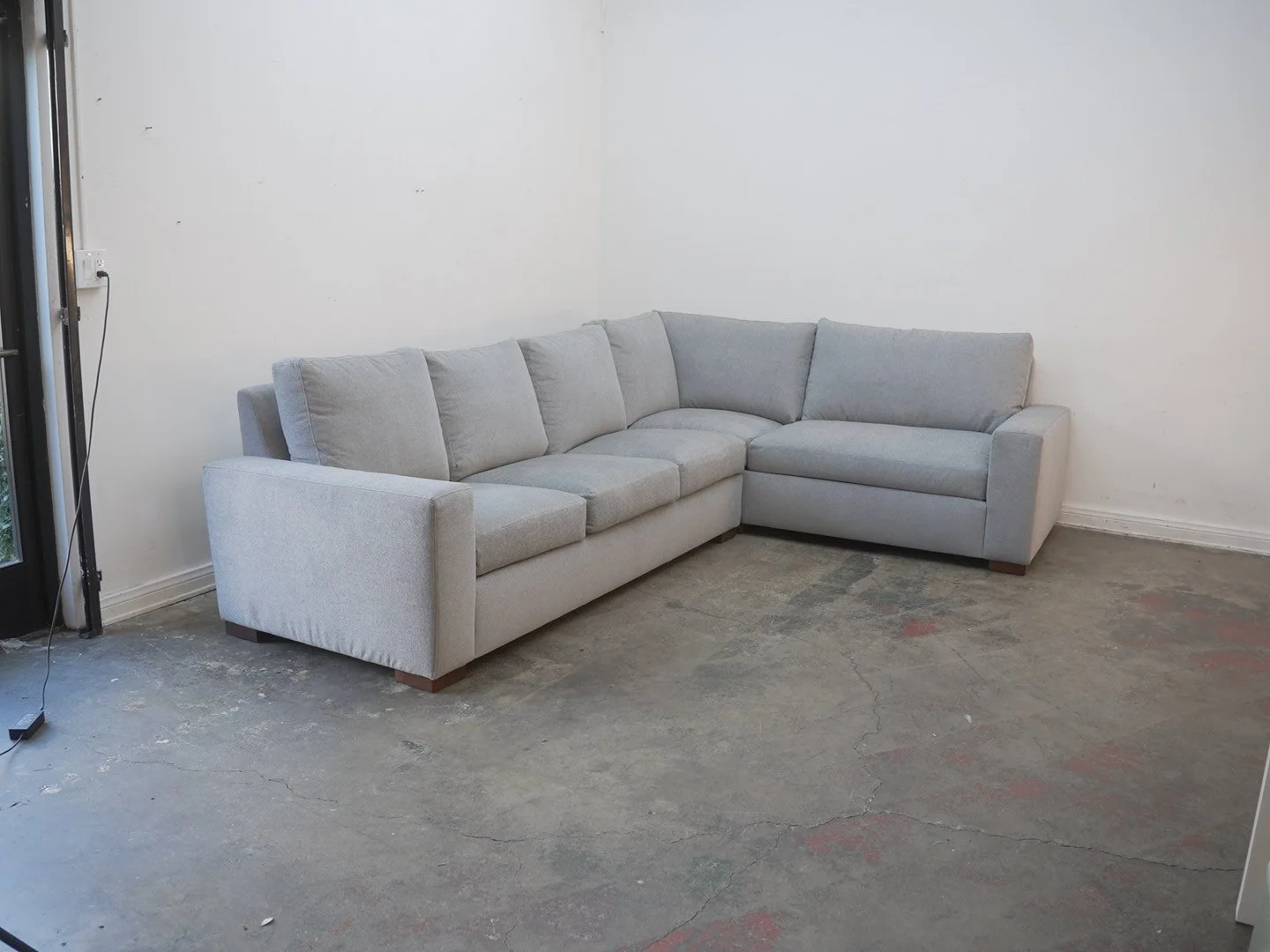 Couch Potato Sectional in Charles/ Zinc Performance Weave As-Is