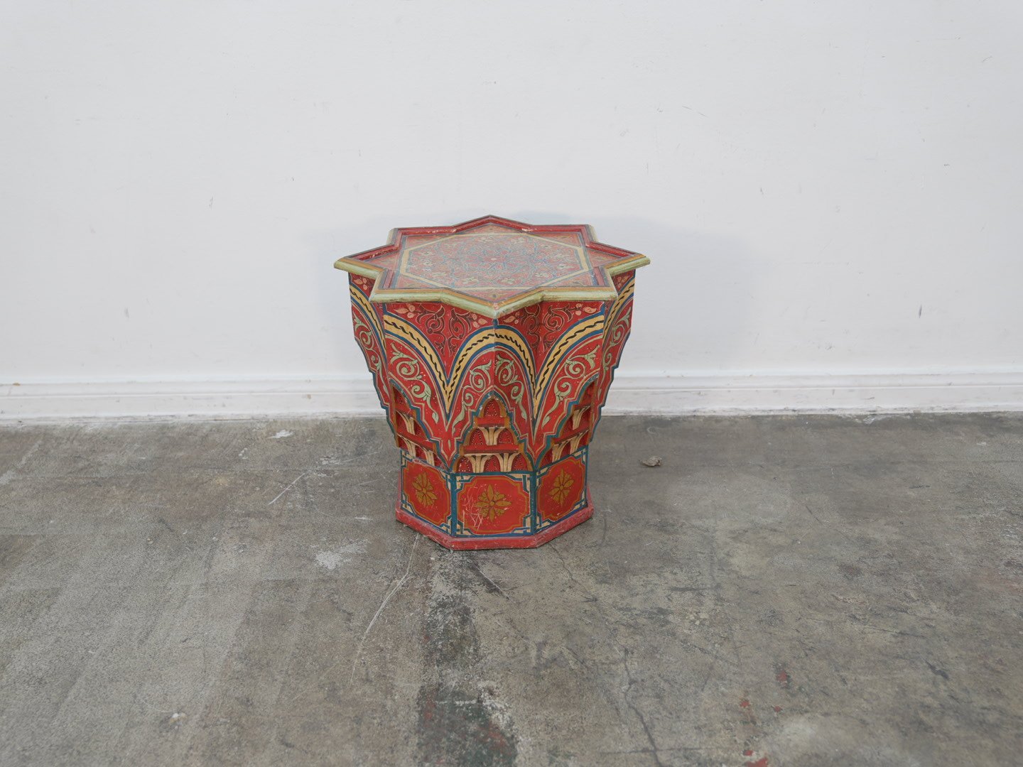 Red Moroccan Star Shaped Side Table