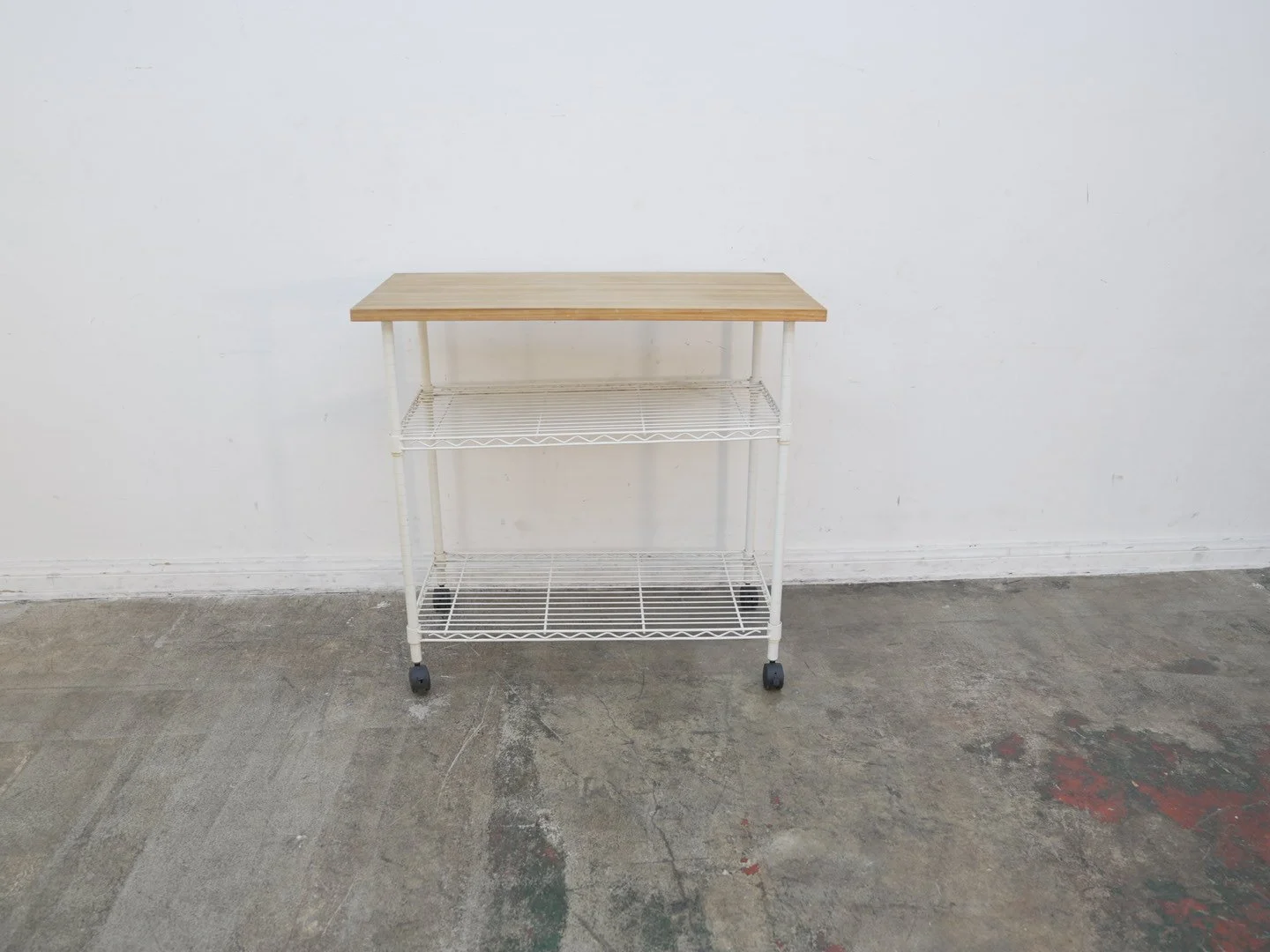 Light Wood Kitchen Cart w/ Shelf