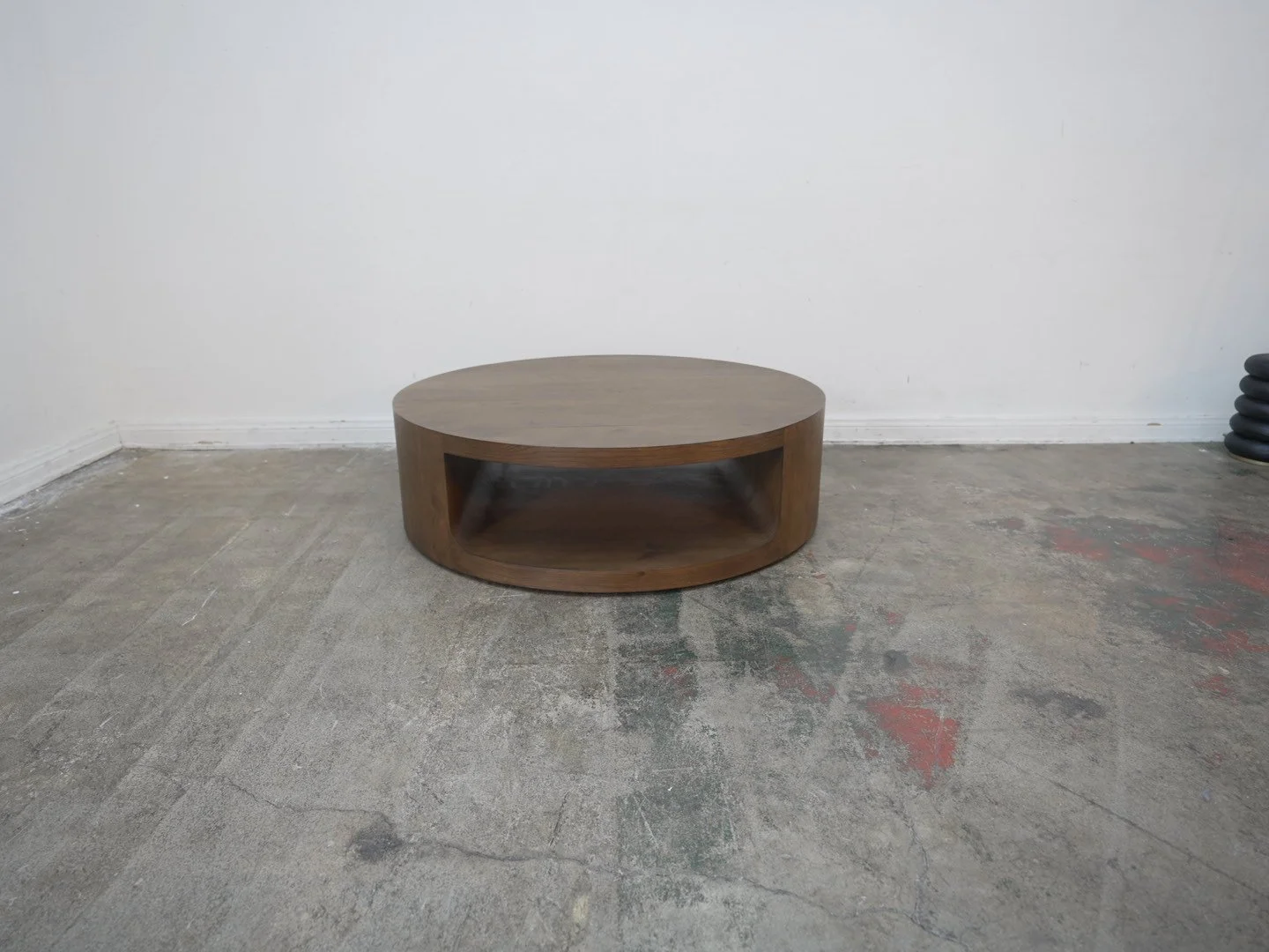 Restoration Hardware Oslo Round Coffee Table Aged Brown Oak