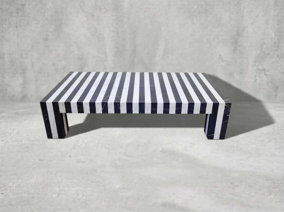 HD Buttercup Black & White Checkered Marble Coffee Table