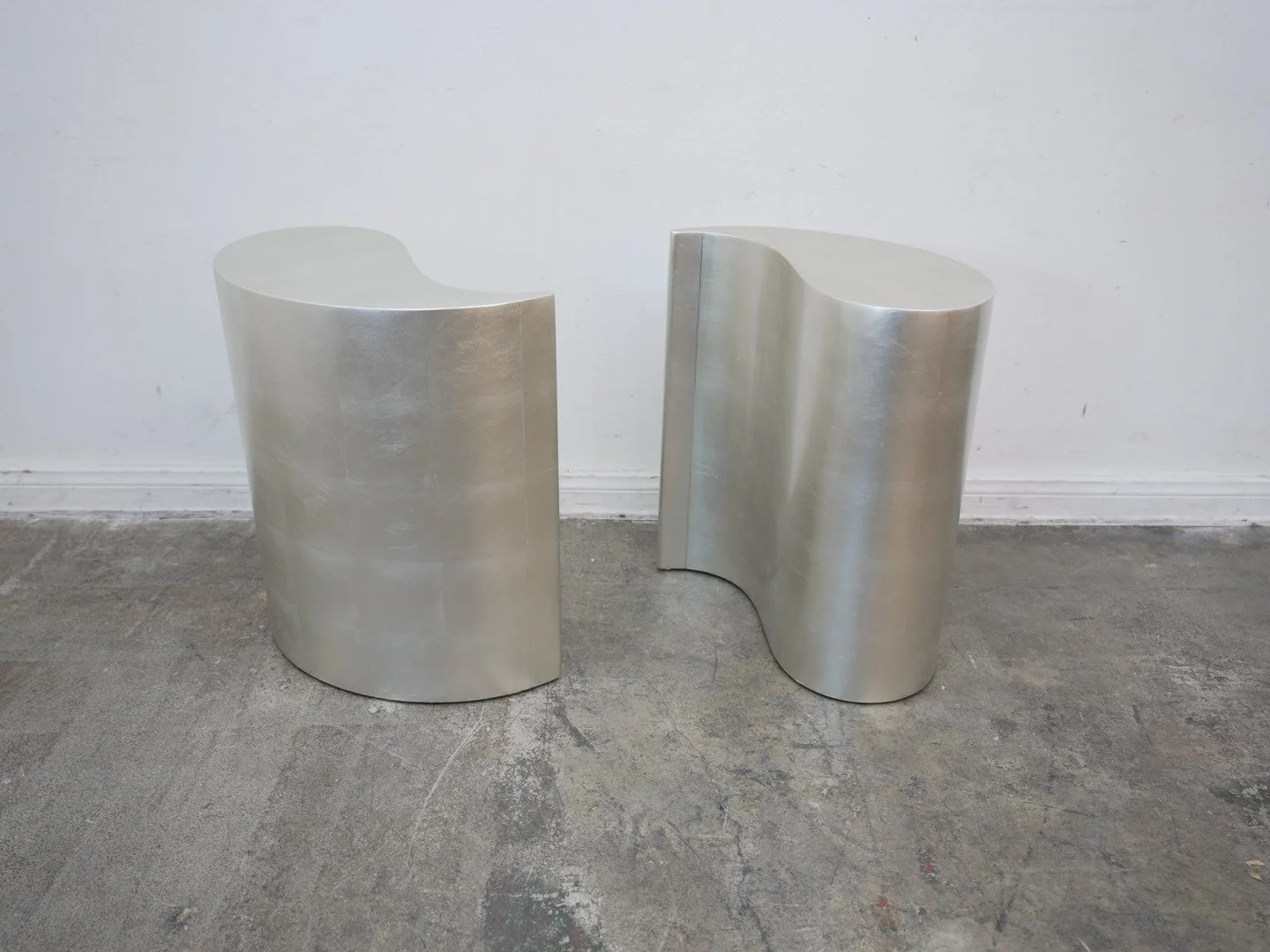 Caracole End Quote Side Table in Ombre Warm Silver Leaf (We Have 2)