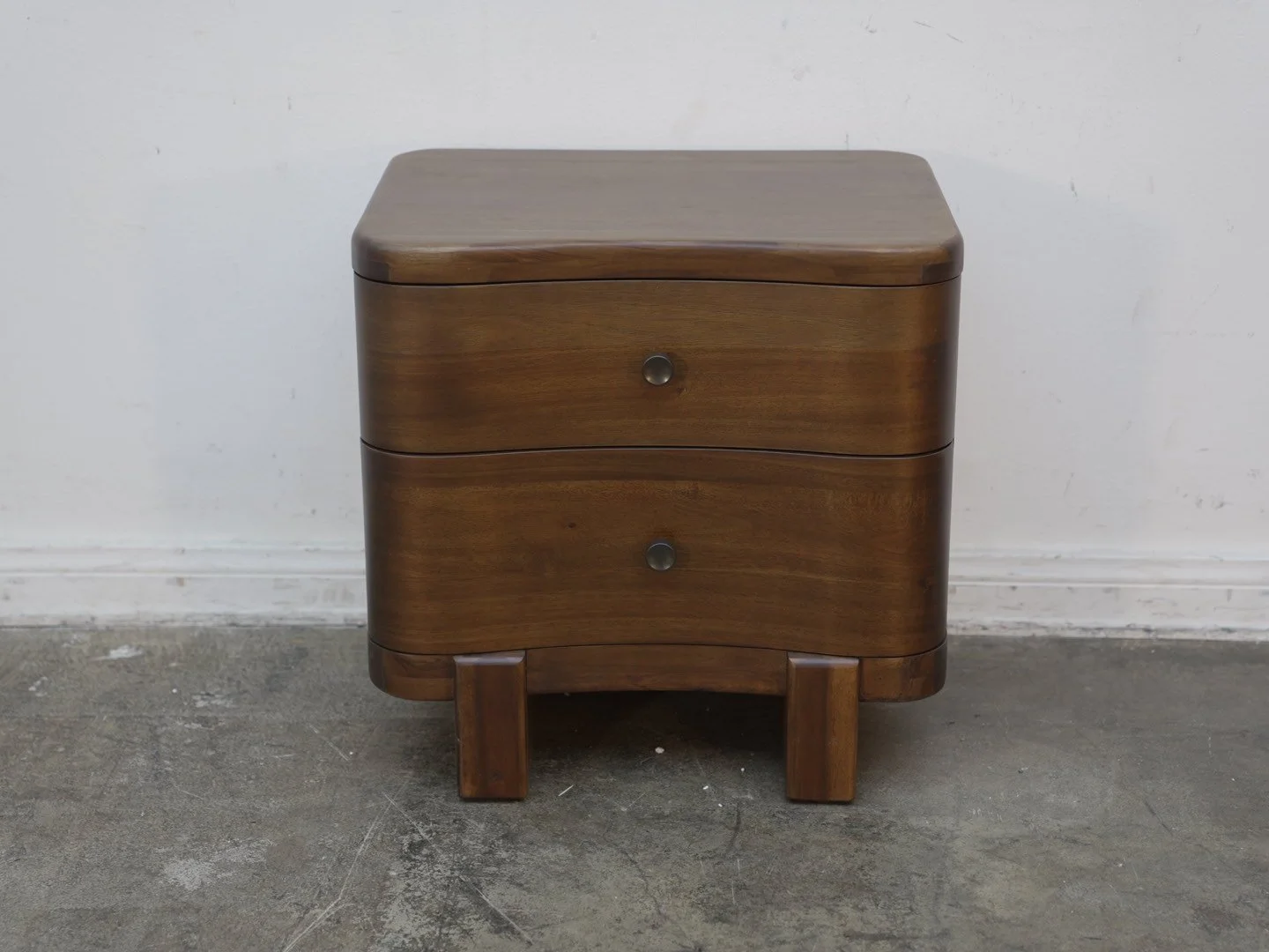 Basi 2-Drawer Dark Brown Wood Nightstand