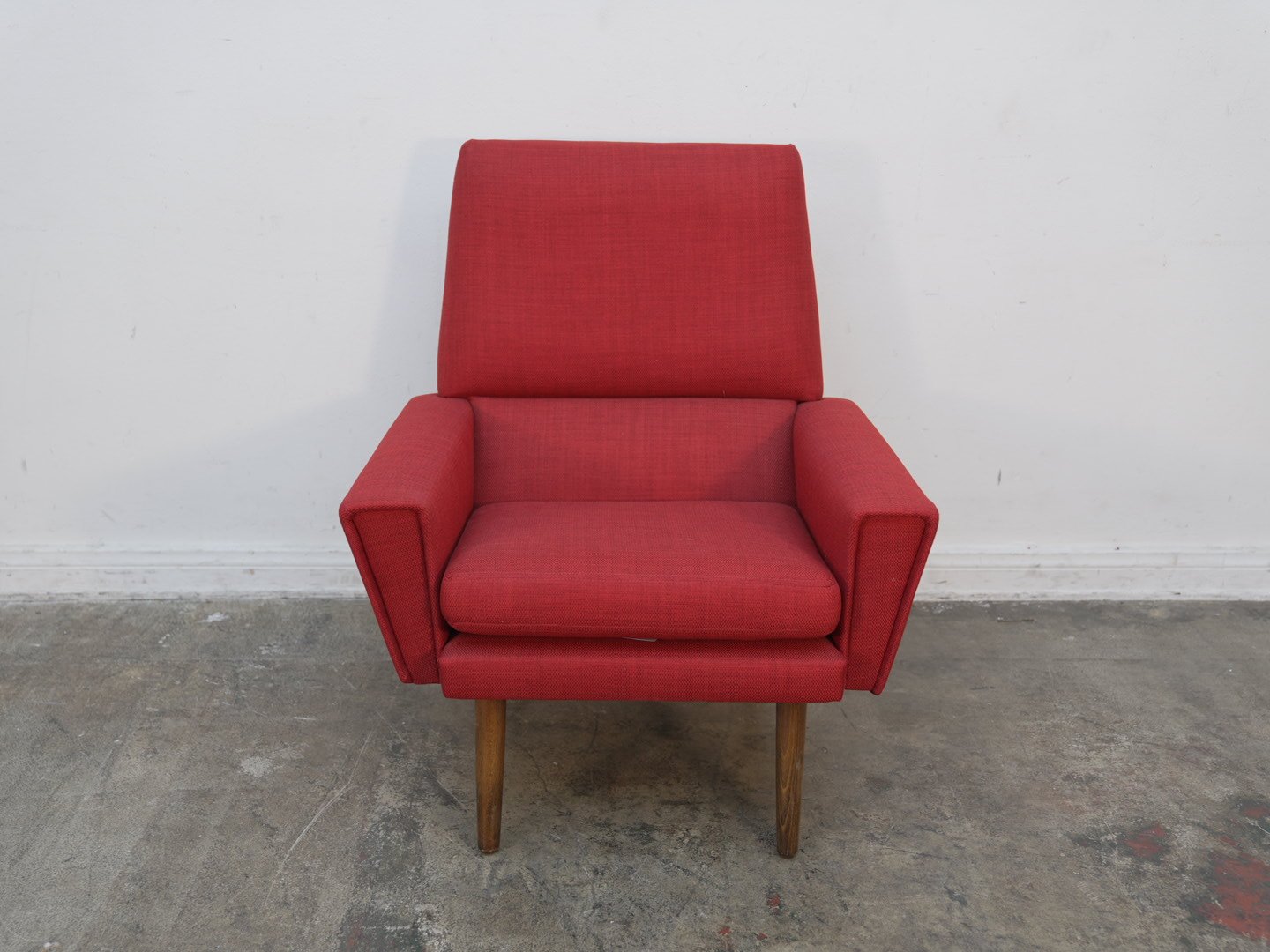 Kurt Ostervig Danish  Lounger Chair in Red Fabric