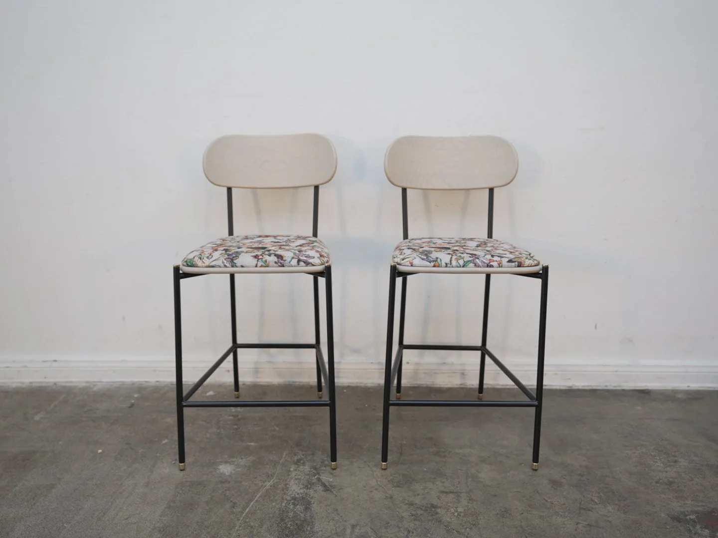 Set of 2 Biscaynne Counter Stools in custom fabric