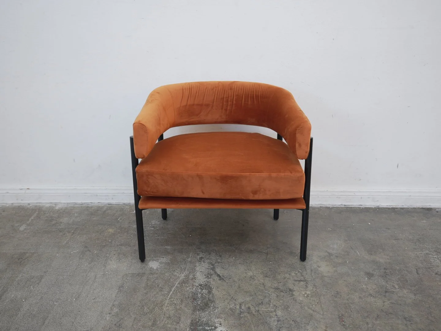Orange Velvet Chair