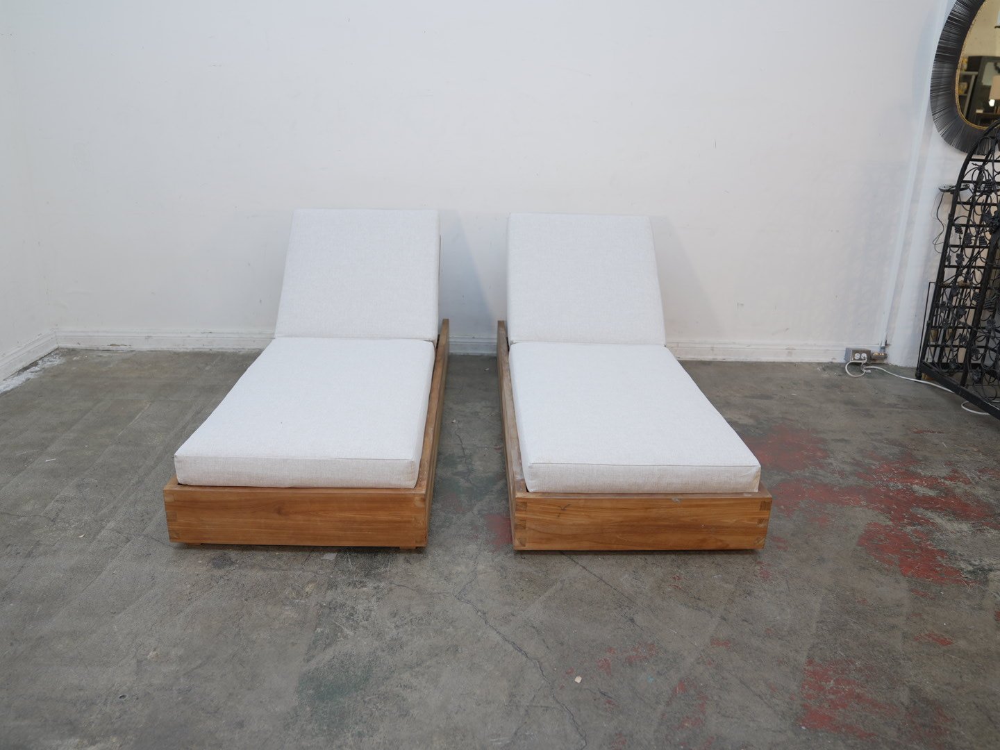 Set of 2 Teak Wood Chaise Lounger (We Have 3 Sets)