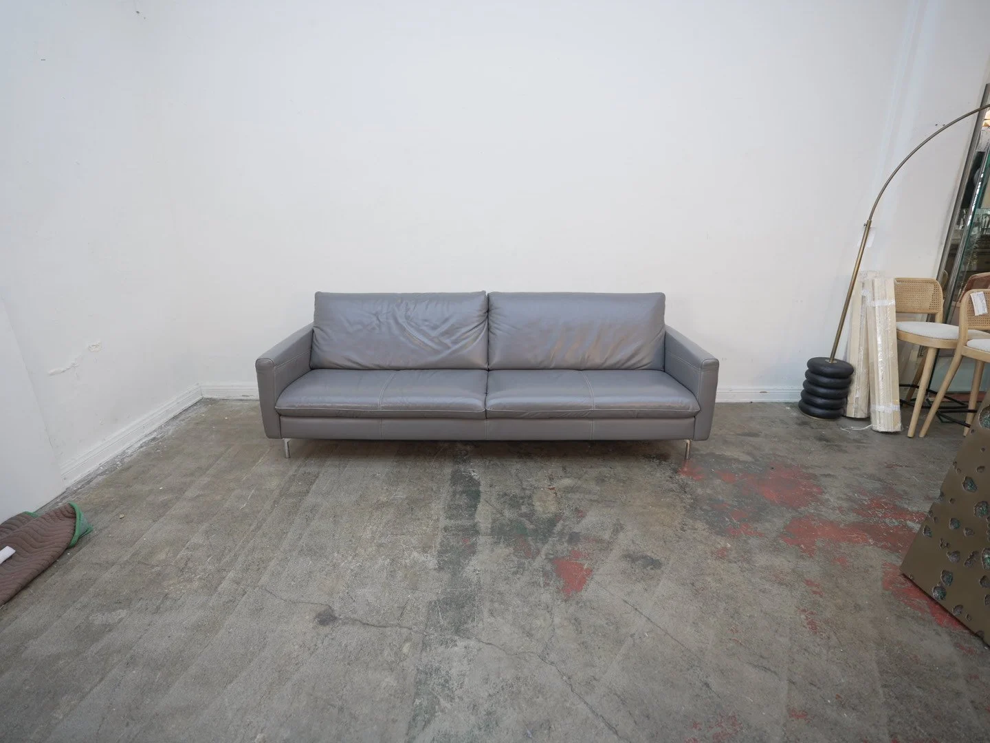 Natuzzi Editions Premura Sofa in Grey Leather