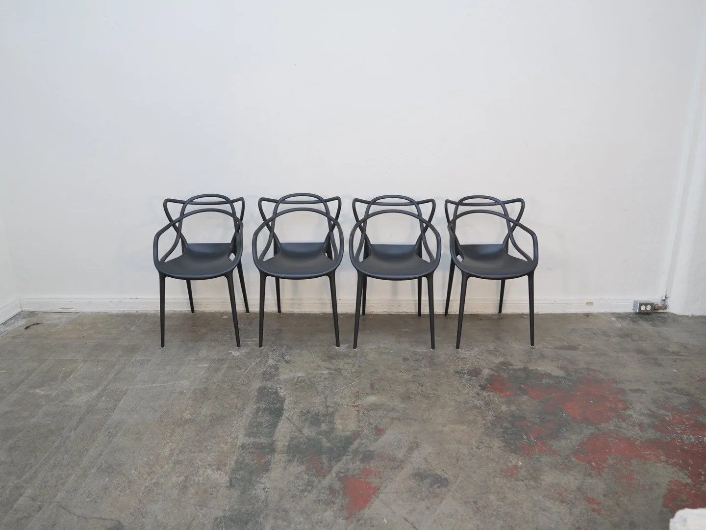 Set of 4 Kartel Masters Chairs by Philippe Starck - Black