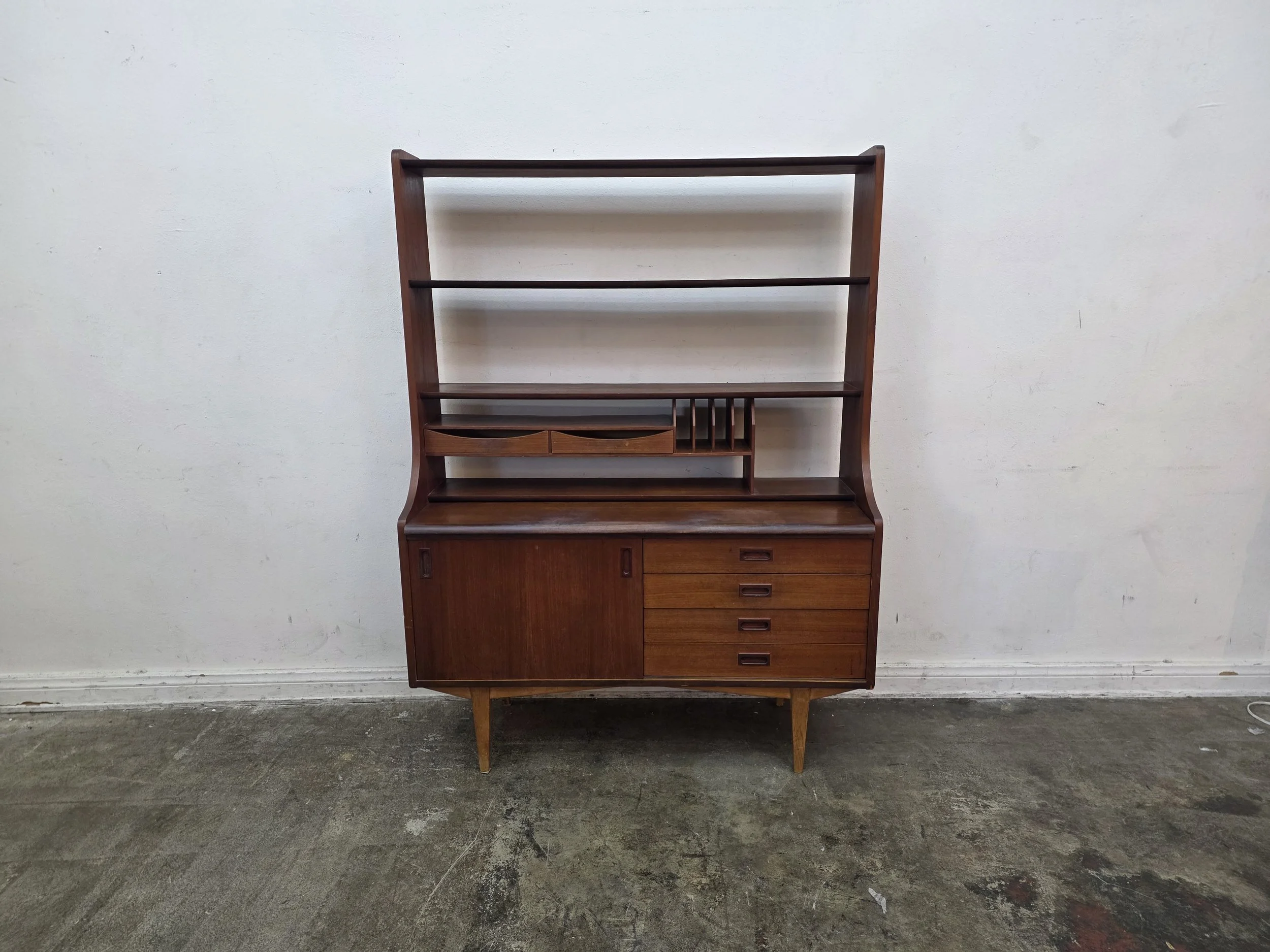 1950's Mid Century Bookcase/Hutch Made in Sweden