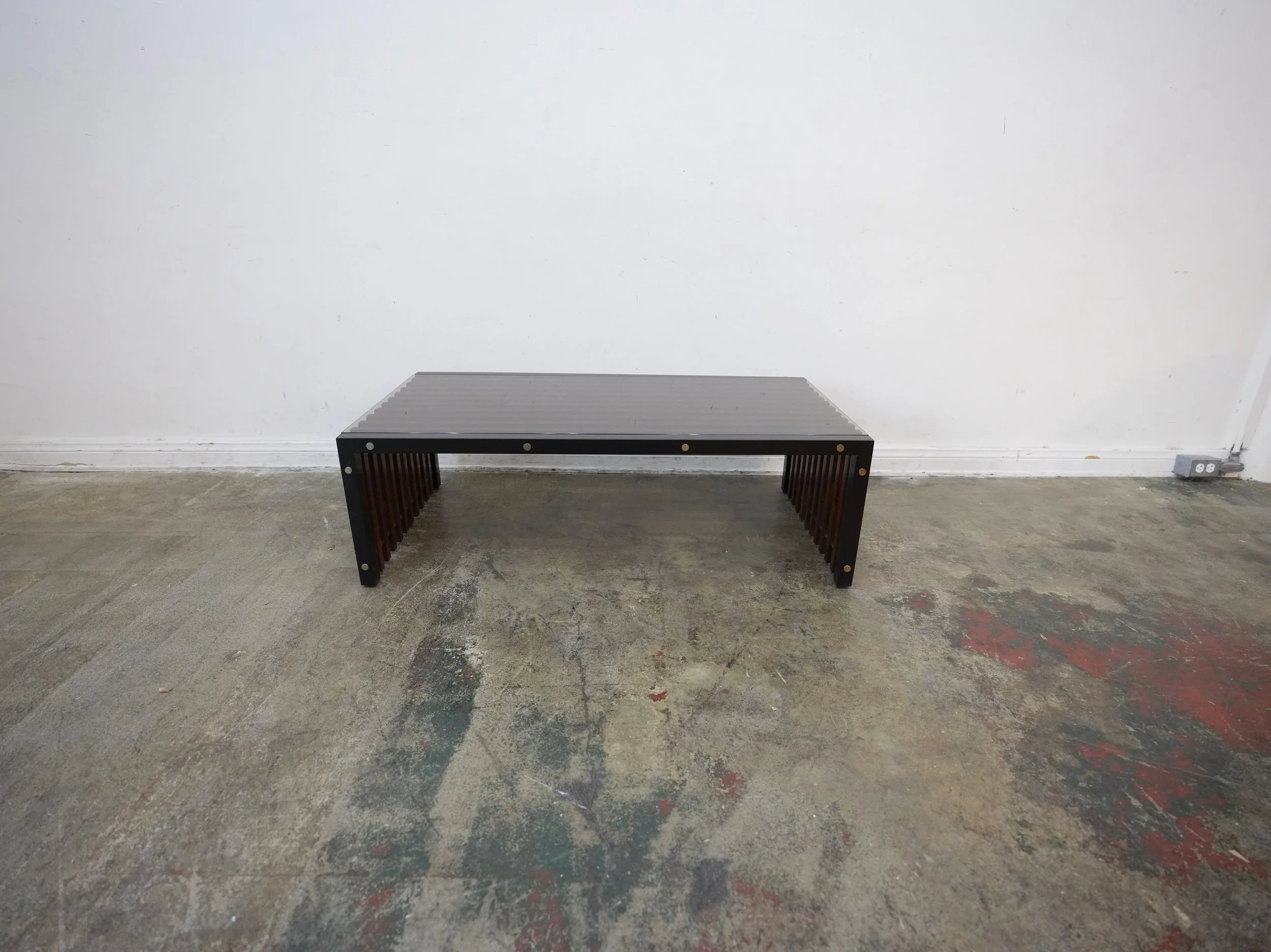 Caracole Pinstripe Dark Cocktail Table Coffee Table