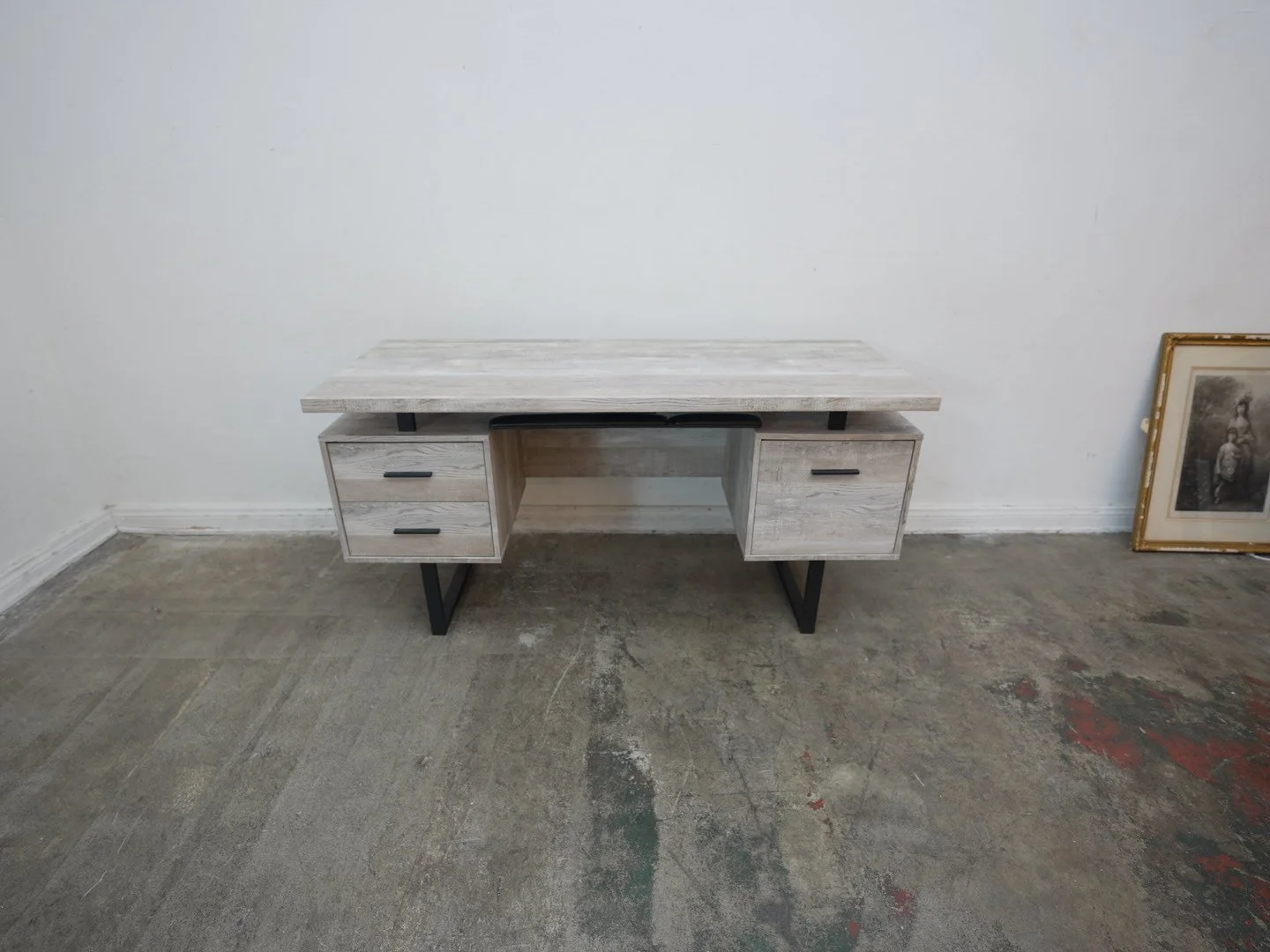 Grey Desk w/ Drawers