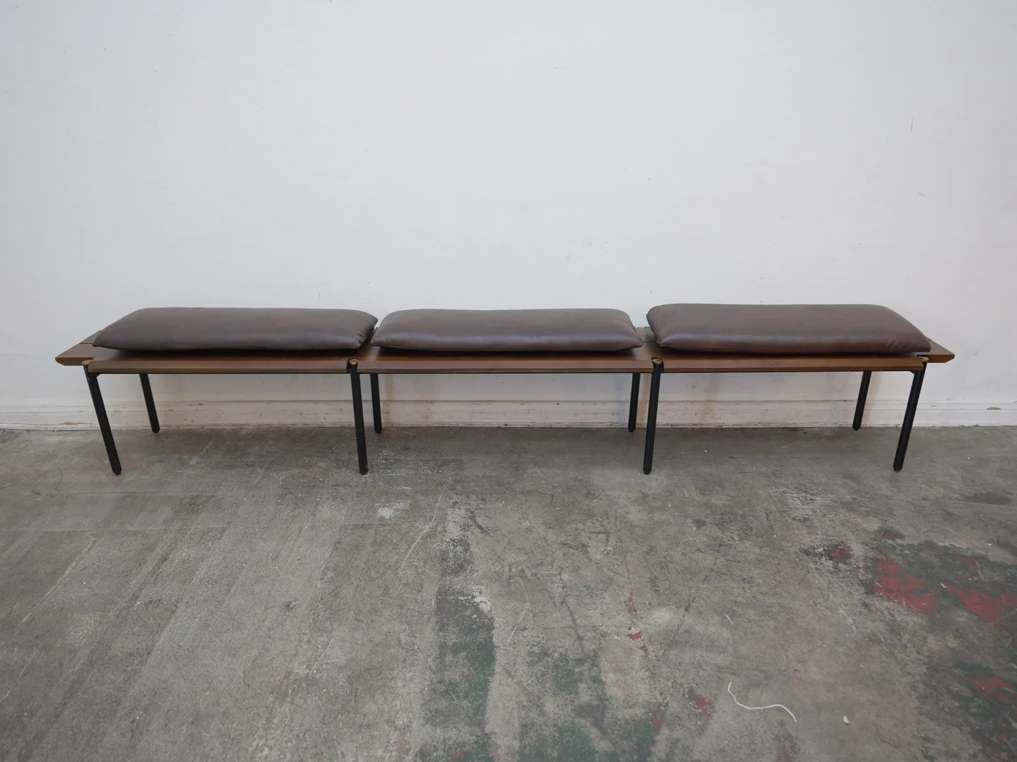 District 8 Style Bench w/ Leather Seat Cushions