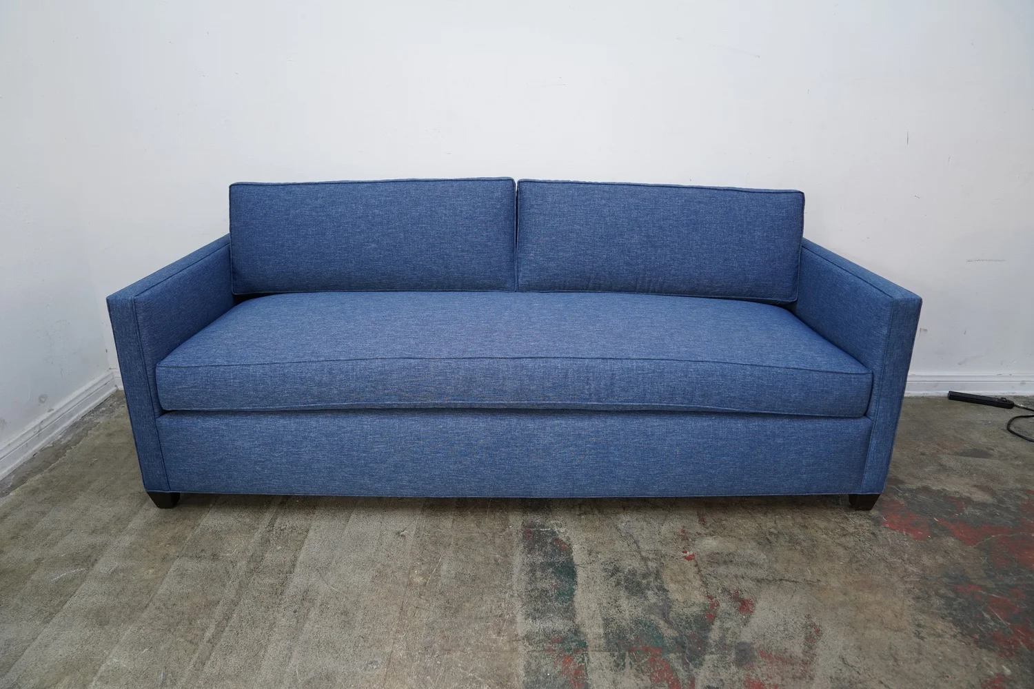 Custom Blue Sofa with Bench Seat — Rebound Furniture Decor
