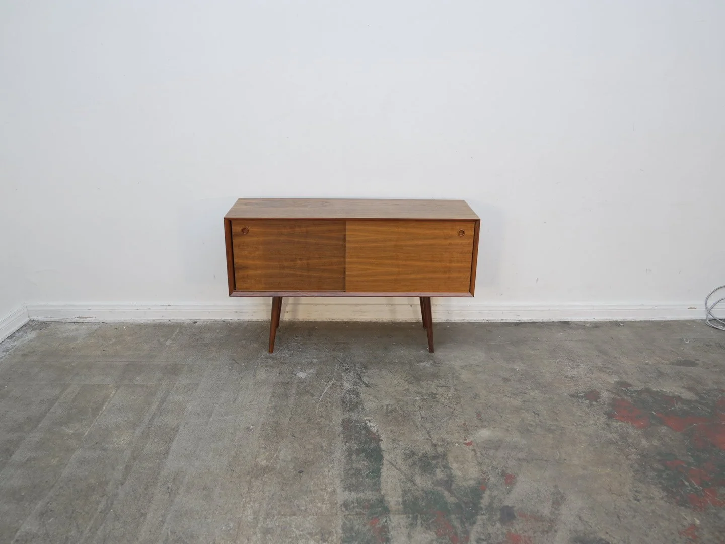 Mid Century Style Teak Sliding Door Console