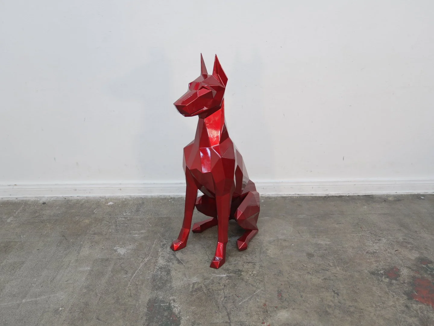 Red Doberman Metal Sculpture Attributed to Andrew Kazantev