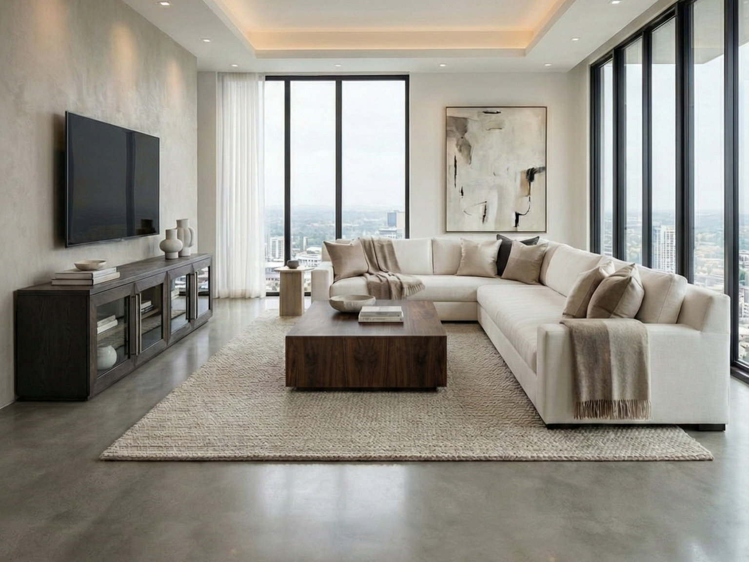 Restoration Hardware Modena Track Arm Sectional Perennial Performance Linen- Weave Natural