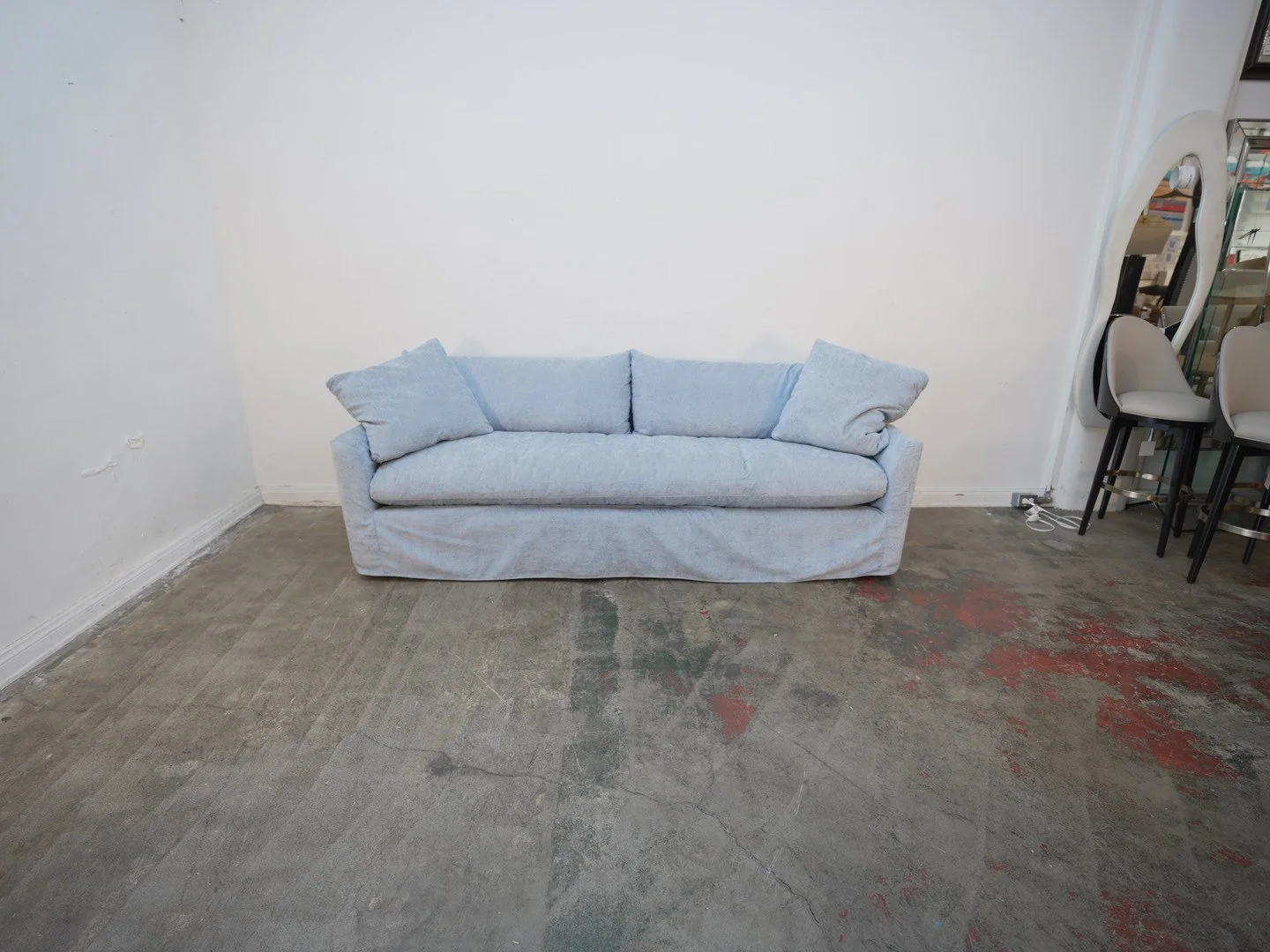 Classic Home Cassiano Slip Cover Sofa River Mist