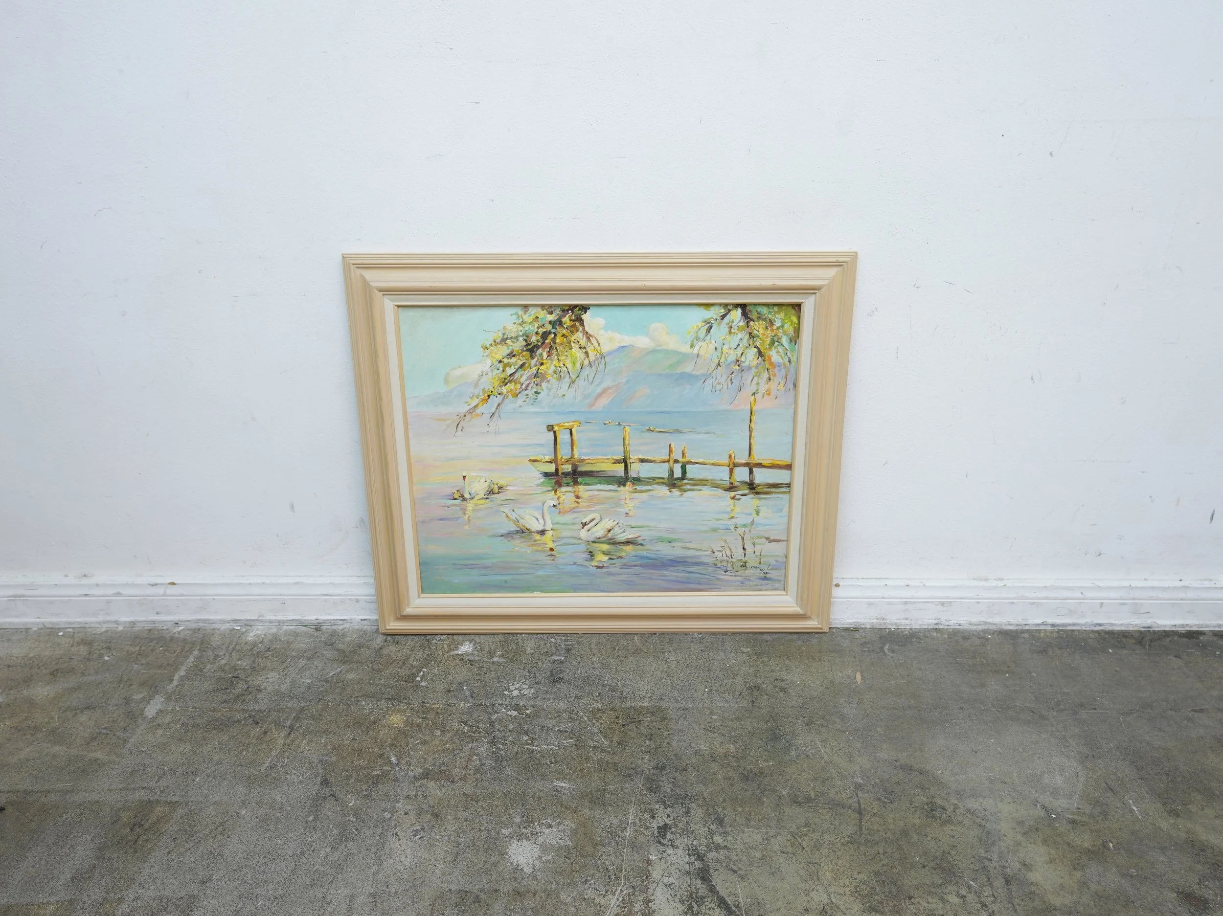 Light Wood Framed Impressionist Original Landscape painting