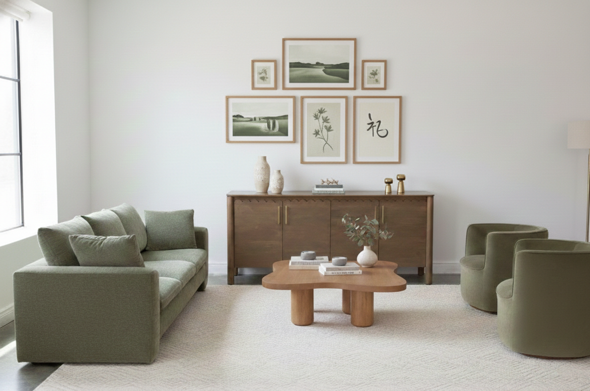 Hayley 3 Seat Sofa in Green Velvet