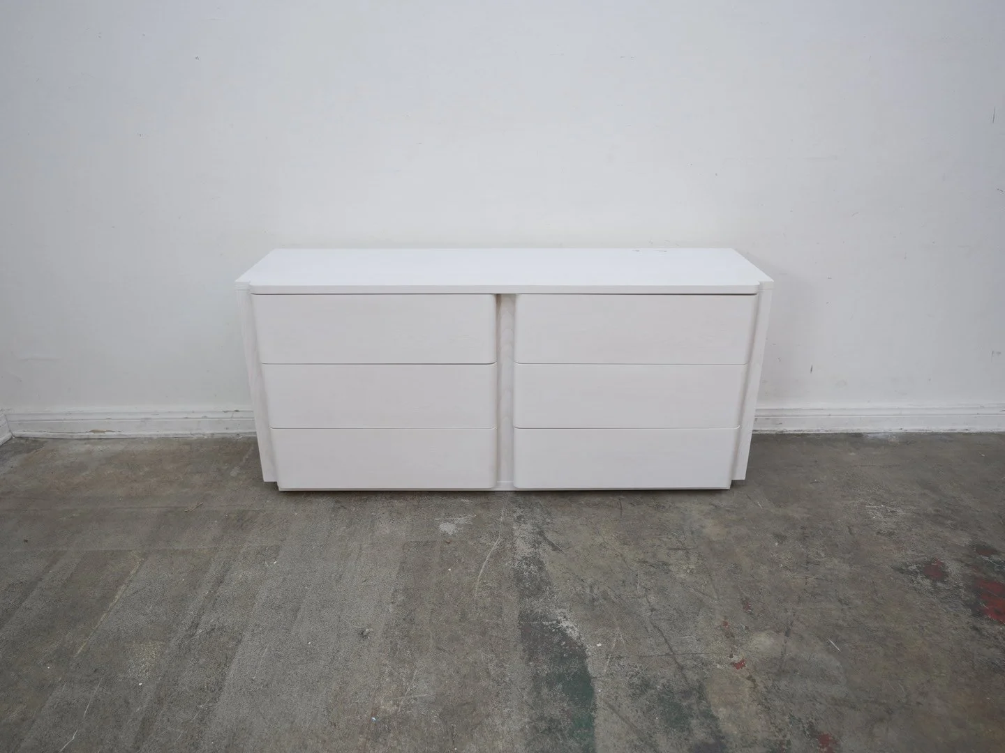 CB2 Fore Bleached Ash Short 6-Drawer Dresser