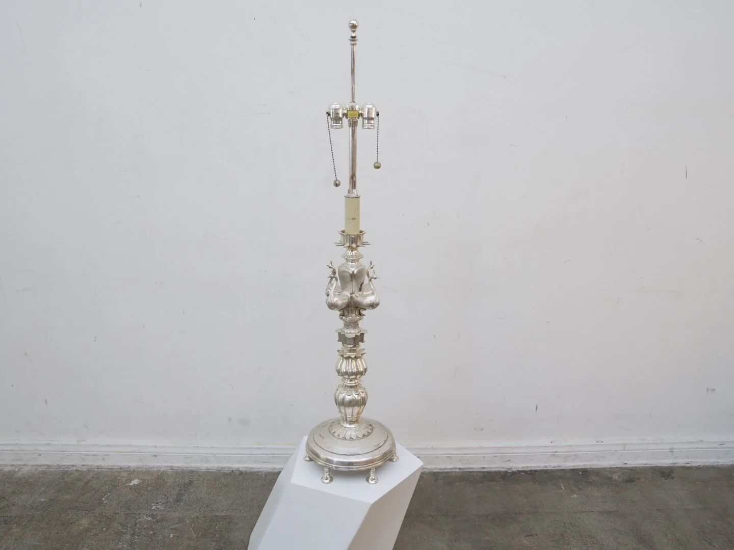 19th Century Silver Leaf Italian Lamp