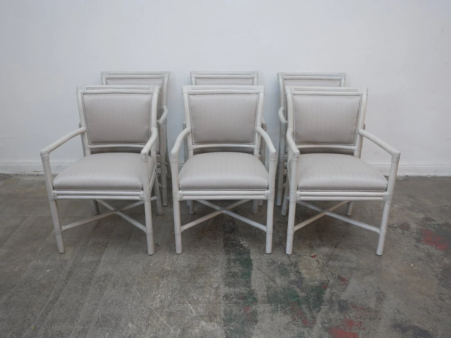 Set of 6 McGuire Style Bamboo Dining Chairs