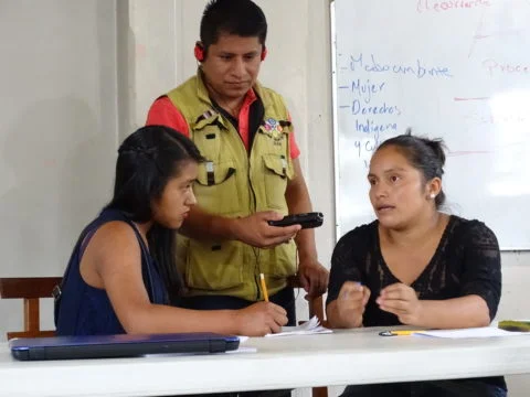Sebastiana discusses MILPA’s work with Radio Ach’Lequilc’op