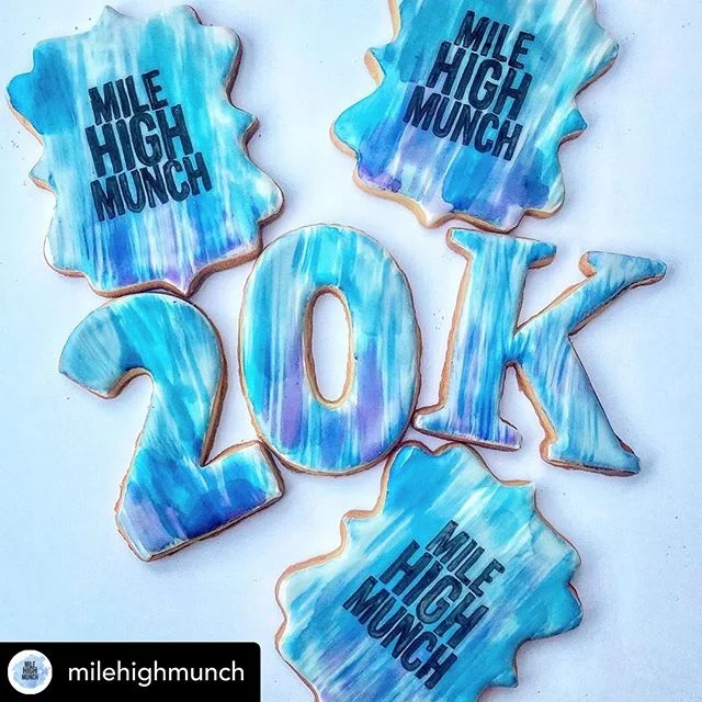 Congratulations @milehighmunch on hitting 20K!!🎉 If your looking for a sweet way to celebrate any milestone in you&rsquo;re life I&rsquo;m your girl!! .
.
.
#cookies #frosting #bestcookiesever #yummy #sweettreats #denver #dessert #confections #decor