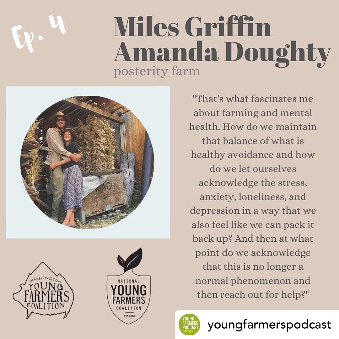 @youngfarmerspodcast Miles Griffin and Amanda Doughty currently live on 20 acres in Twisp, Washington. Amanda is a licensed therapist, who works off the farm full-time but loves a good Saturday weeding session. Miles is the owner and operator of Post