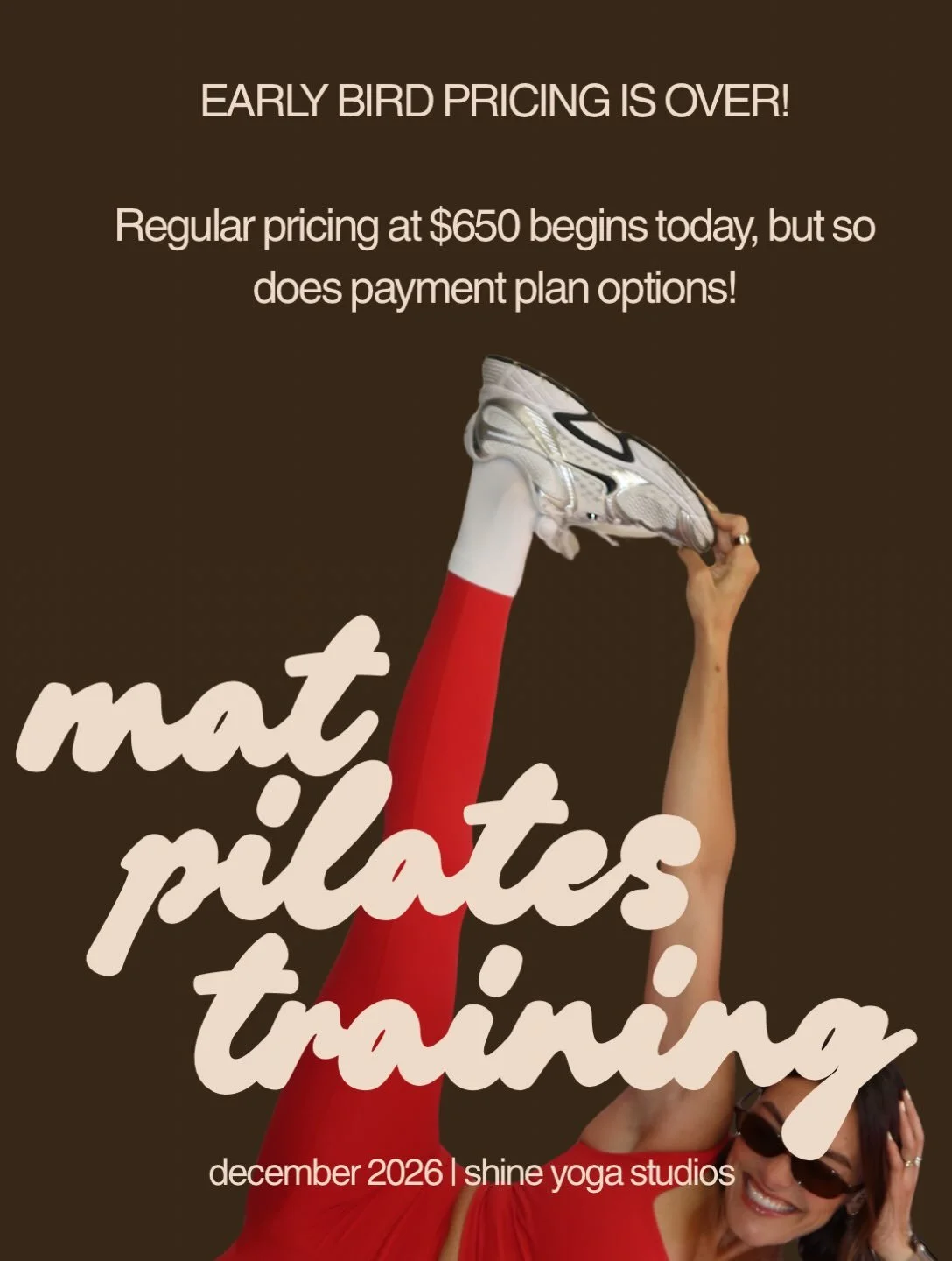 EARLY BIRD PRICING IS OVER &mdash; Regular pricing begins today and so does our payment plan option!! Get your spot!