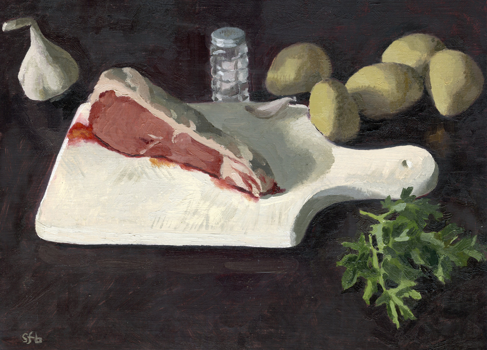 Still Life with Steak and Potatoes